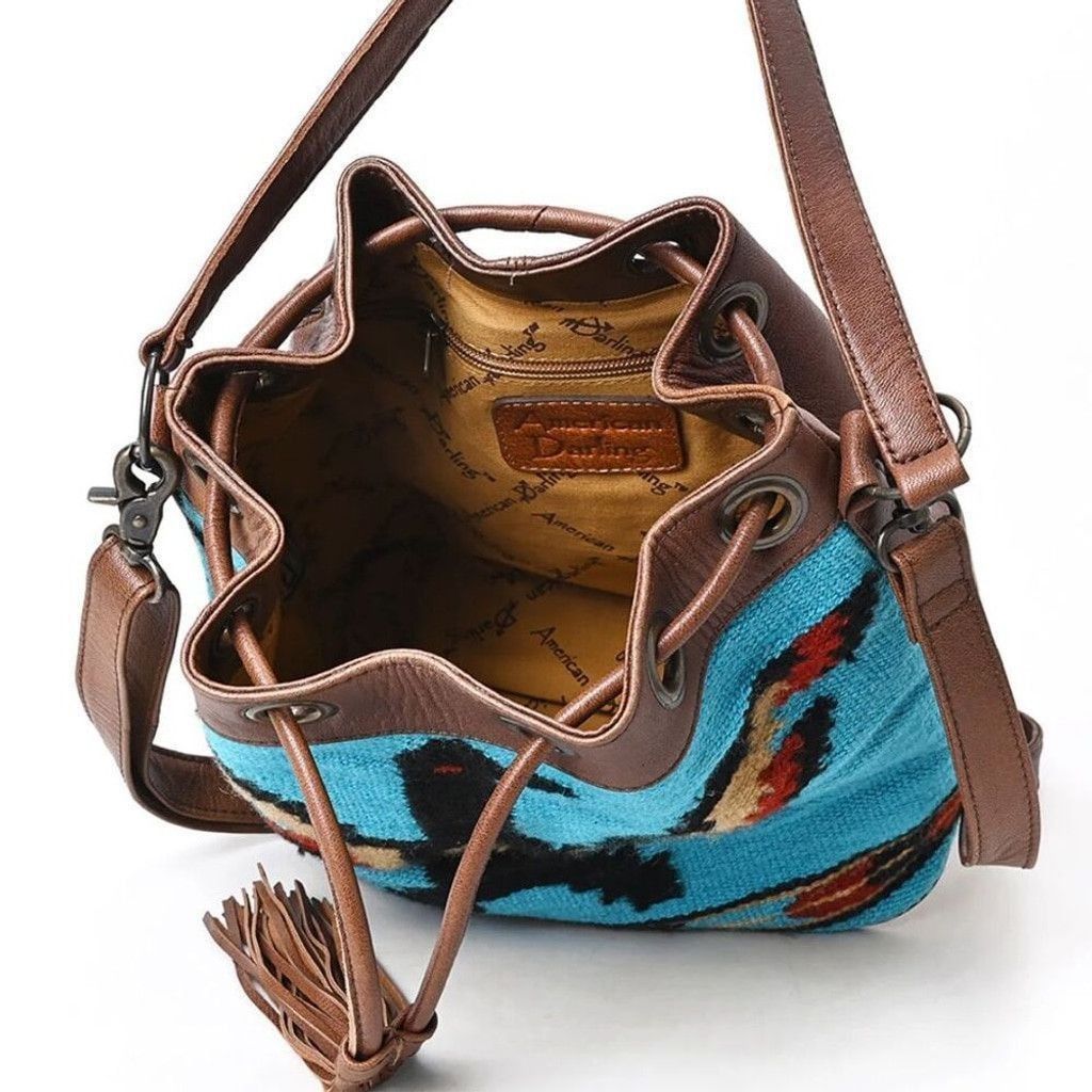 Other New Western Woven Thunderbird Leather Bucket Handbag Size ONE SIZE - 6 Thumbnail