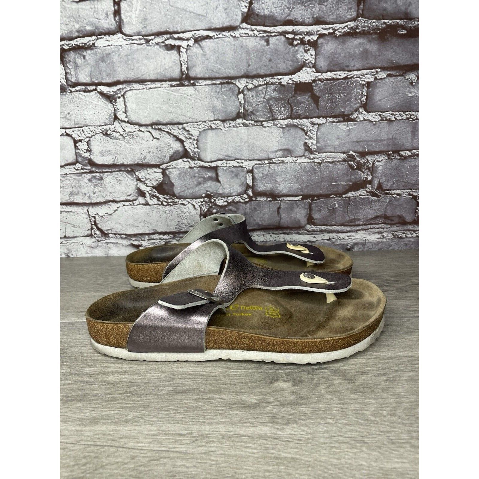 Other Real Natural Purple Metallic Leather Strap Sandals Women Sz Size US 10.5 / IT 40.5 - 4 Thumbnail