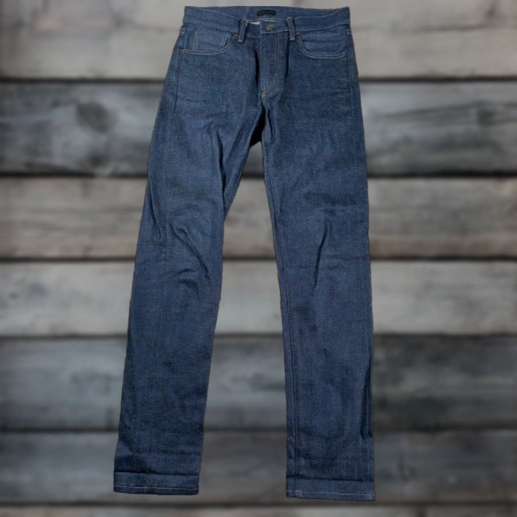 VINTAGE Uniqlo Slim Straight Fit Jeans Men 29 x 32 Blue Selvedge