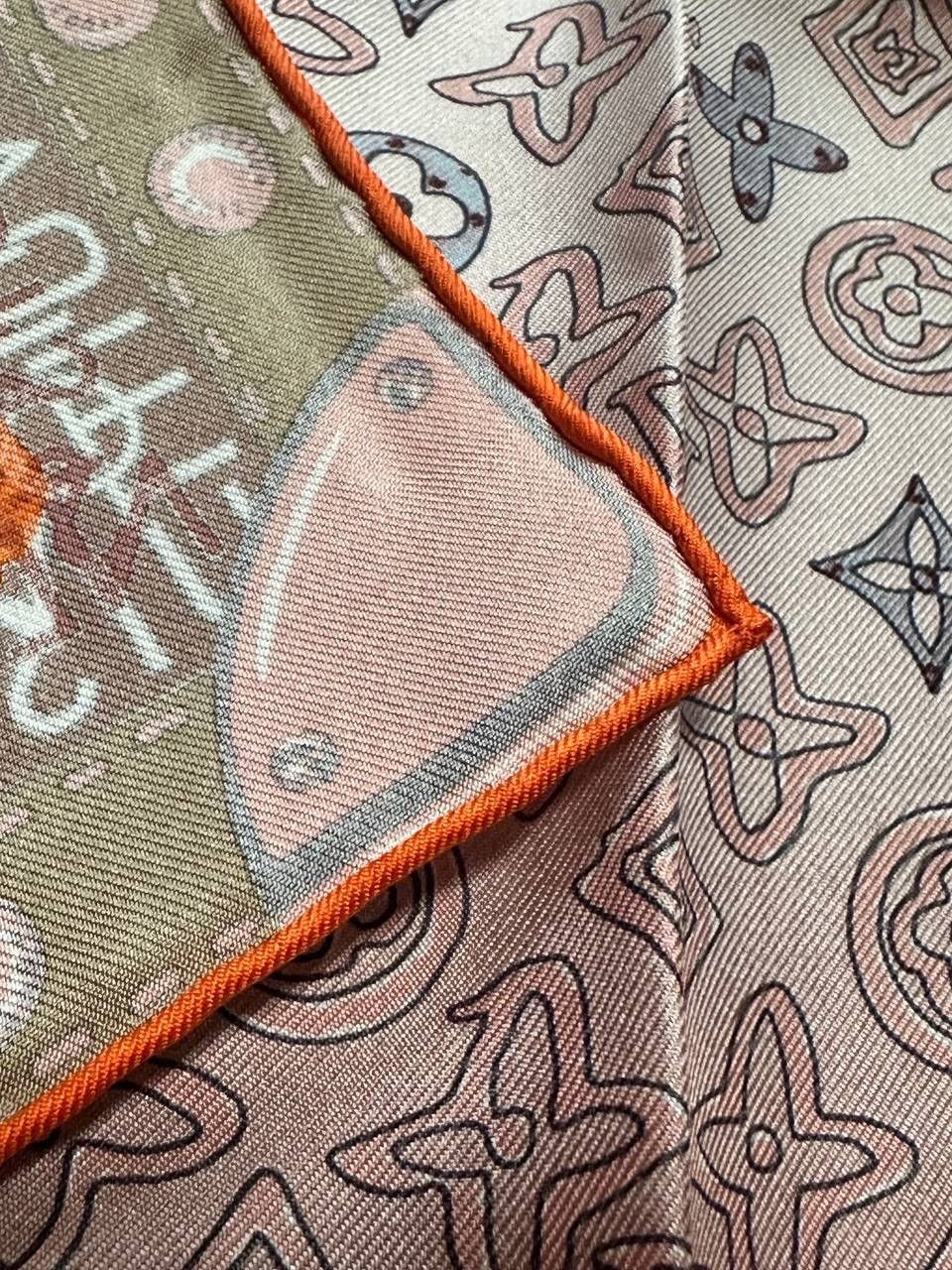 Louis Vuitton Louis Vuitton Scarf Silk Monogram Print Map logo New Auth Size ONE SIZE - 10 Thumbnail