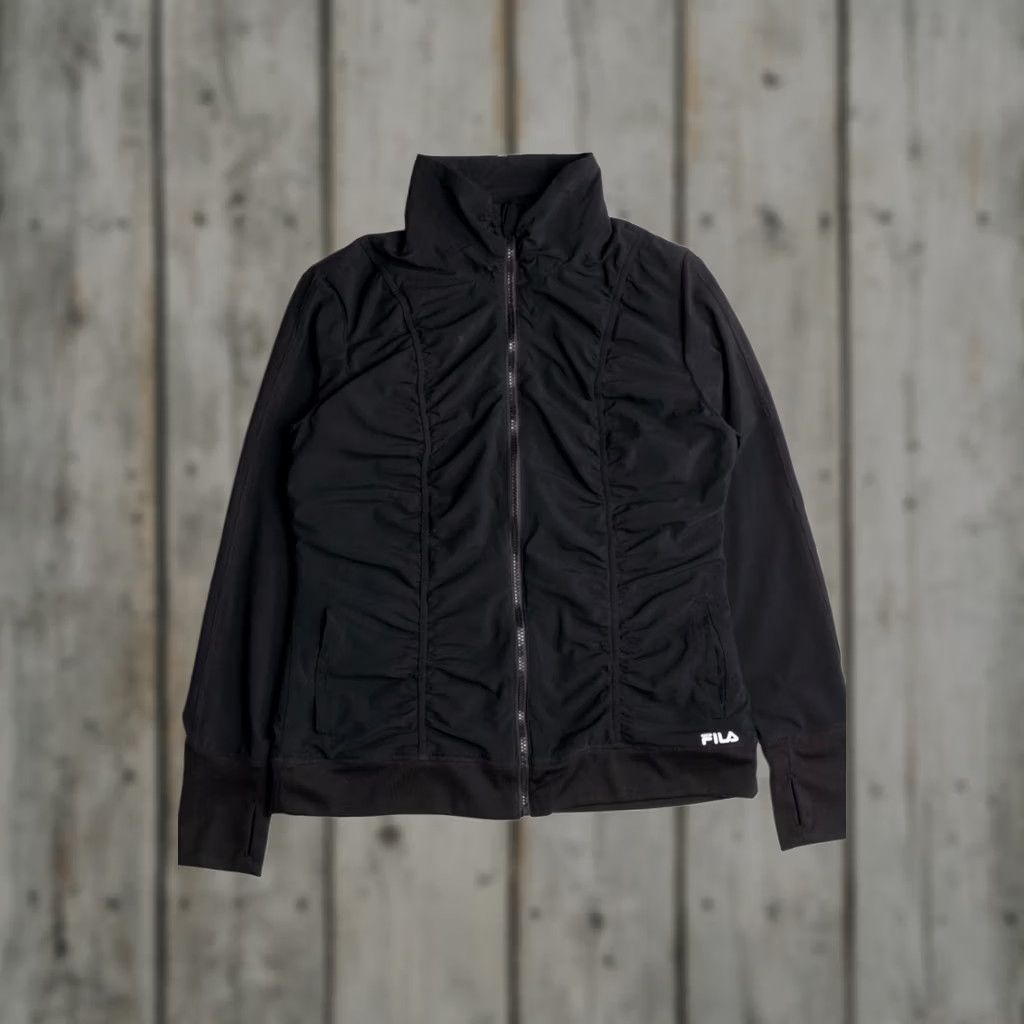 Fila VINTAGE FILA Black Lightweight Jacket Large Full Zip Windbreaker Size US L / EU 52-54 / 3 - 1 Thumbnail