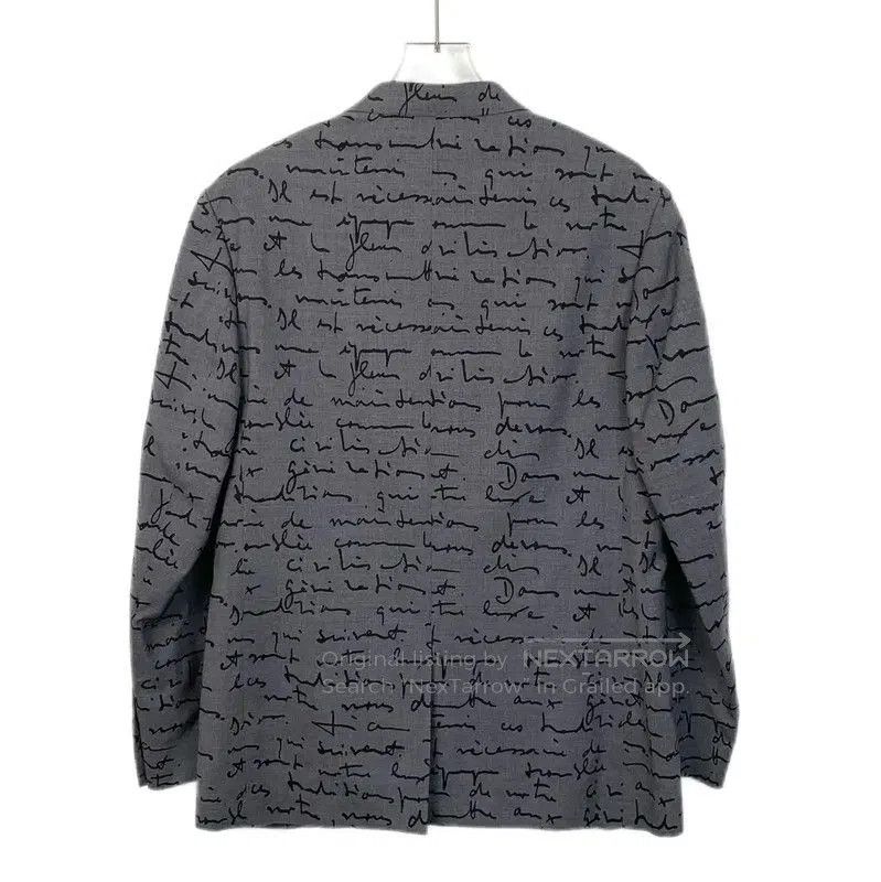 Dior Dior Gray Wool Men's Jacket with Text Print . Size US S / EU 44-46 / 1 - 2 Thumbnail