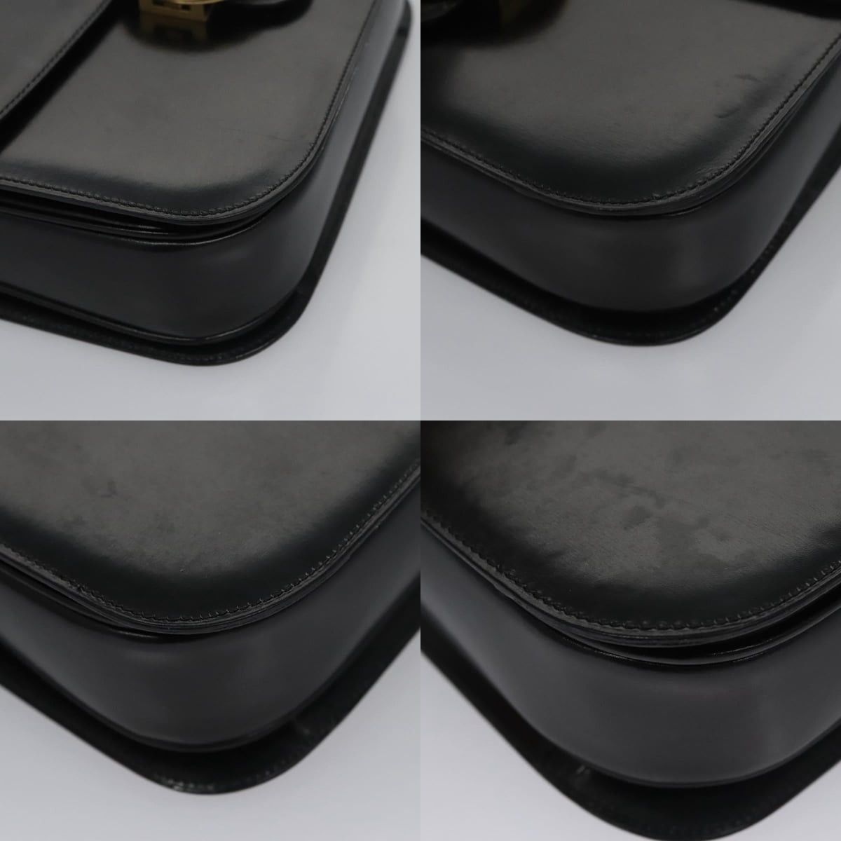 Celine CELINE Hand Bag Leather Black Gold Size ONE SIZE - 10 Thumbnail