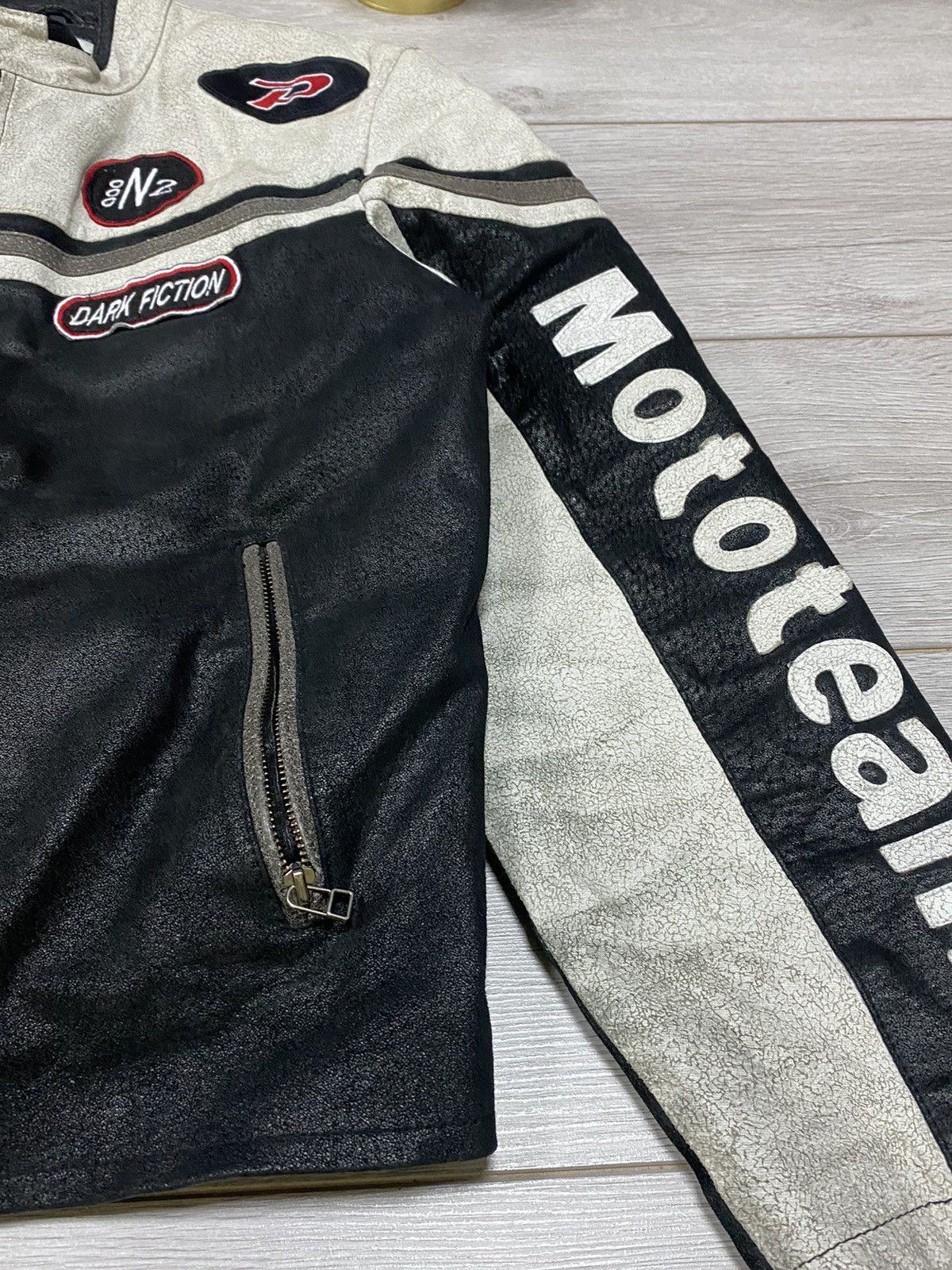 Vintage Moto team leather Stop n fee free vintage racing jacket Size US XXL / EU 58 / 5 - 7 Thumbnail
