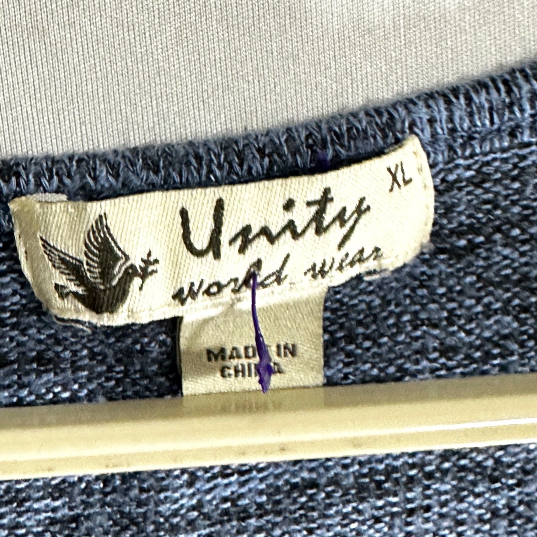 Vintage Unity Blue Bohemian Tunic Sweater XL Long Sleeve V-Neck Women Size XL / US 12-14 / IT 48-50 - 5 Thumbnail