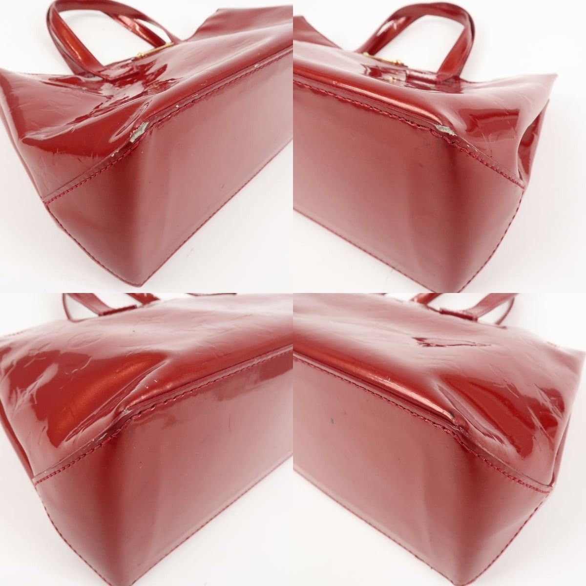 Louis Vuitton Louis Vuitton Monogram Vernis Wilshire PM Tote Red Size ONE SIZE - 5 Thumbnail