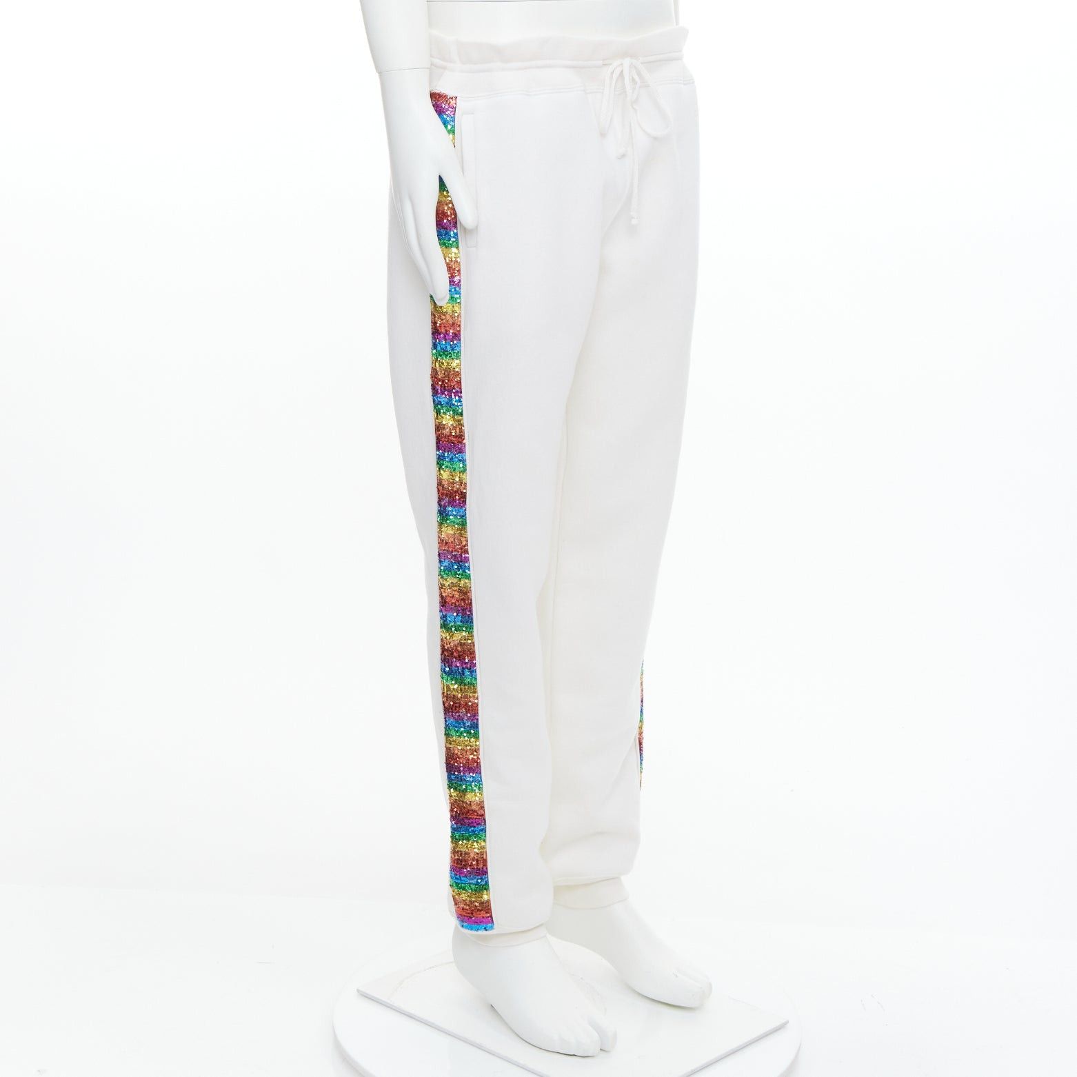 Marc Jacobs MARC JACOBS rainbow sequins trim drawstring jogger sweat pants M Size US 30 / EU 46 - 1 Thumbnail