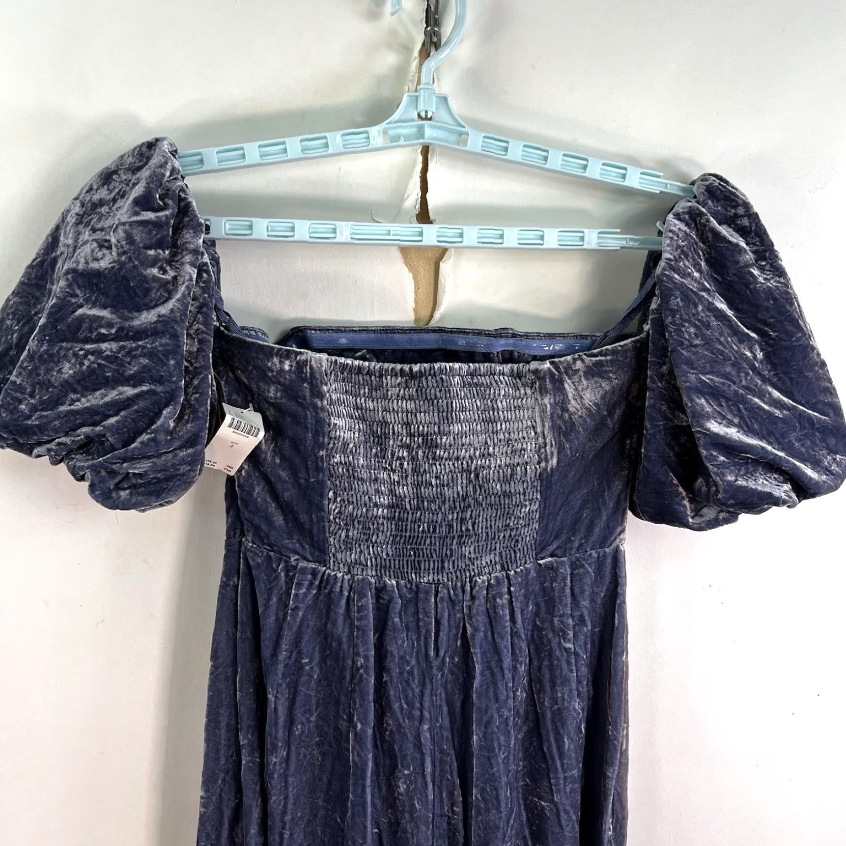 Anthropologie Anthropologie The Femme Velvet Jumpsuit Women Size 2 Blue Halter Sleeveless Wide-Leg Floral Belted Zip - Womens Size 26" / US 2 / IT 38 - 7 Thumbnail