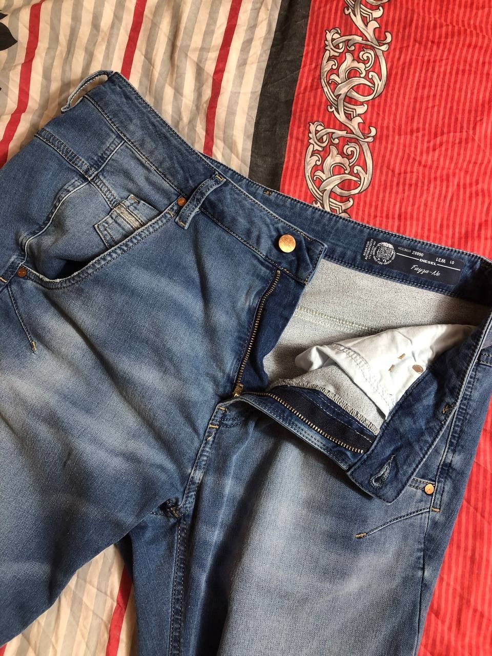 Diesel × Vintage Vintage Y2K Diesel Washed Distressed Denim Jeans Slim Size US 31 - 6 Thumbnail