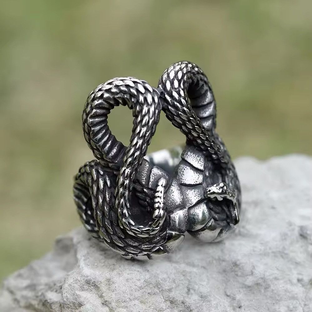 Jewelry Scandinavian snake Animal Ring Jewelry Amulet Size ONE SIZE - 5 Thumbnail