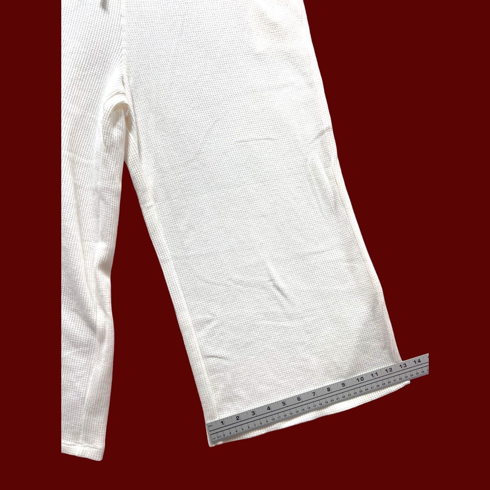 Other Stars Above - Women's Heavy Waffle Pants - White - Large Size 36" / US 14 / IT 50 - 7 Thumbnail