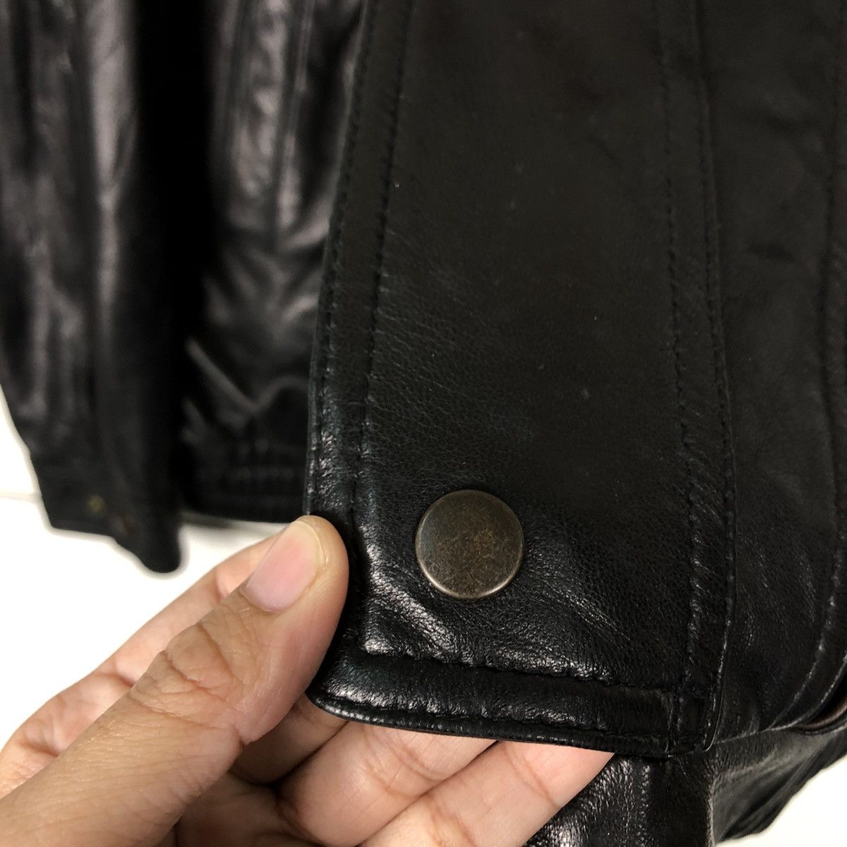 Japanese Brand 🔥Vtg Bomber Jacket Leather Biker Wind Armor Nichiwa Japan Size US L / EU 52-54 / 3 - 14 Thumbnail