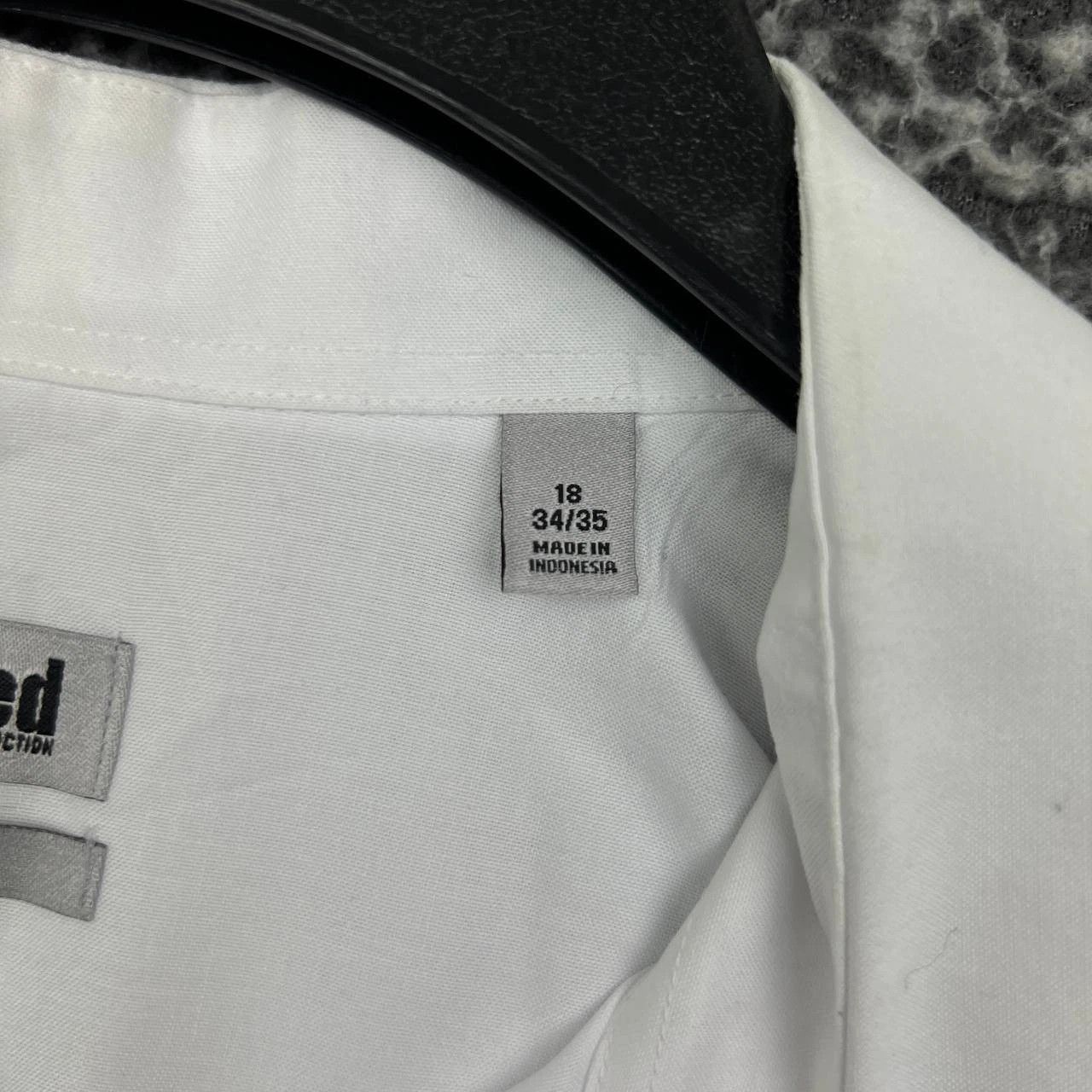 Kenneth Cole Unlisted Button Up Shirt Men 18 34/35 White Big Fit Collared Size US XXL / EU 58 / 5 - 8 Thumbnail