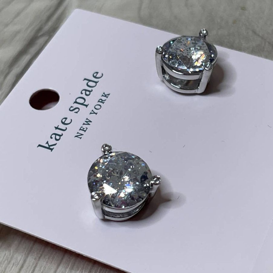 Kate Spade Kate Spade Rise and Shine Clear Stone Silver Patin Earrings Size ONE SIZE - 2 Thumbnail