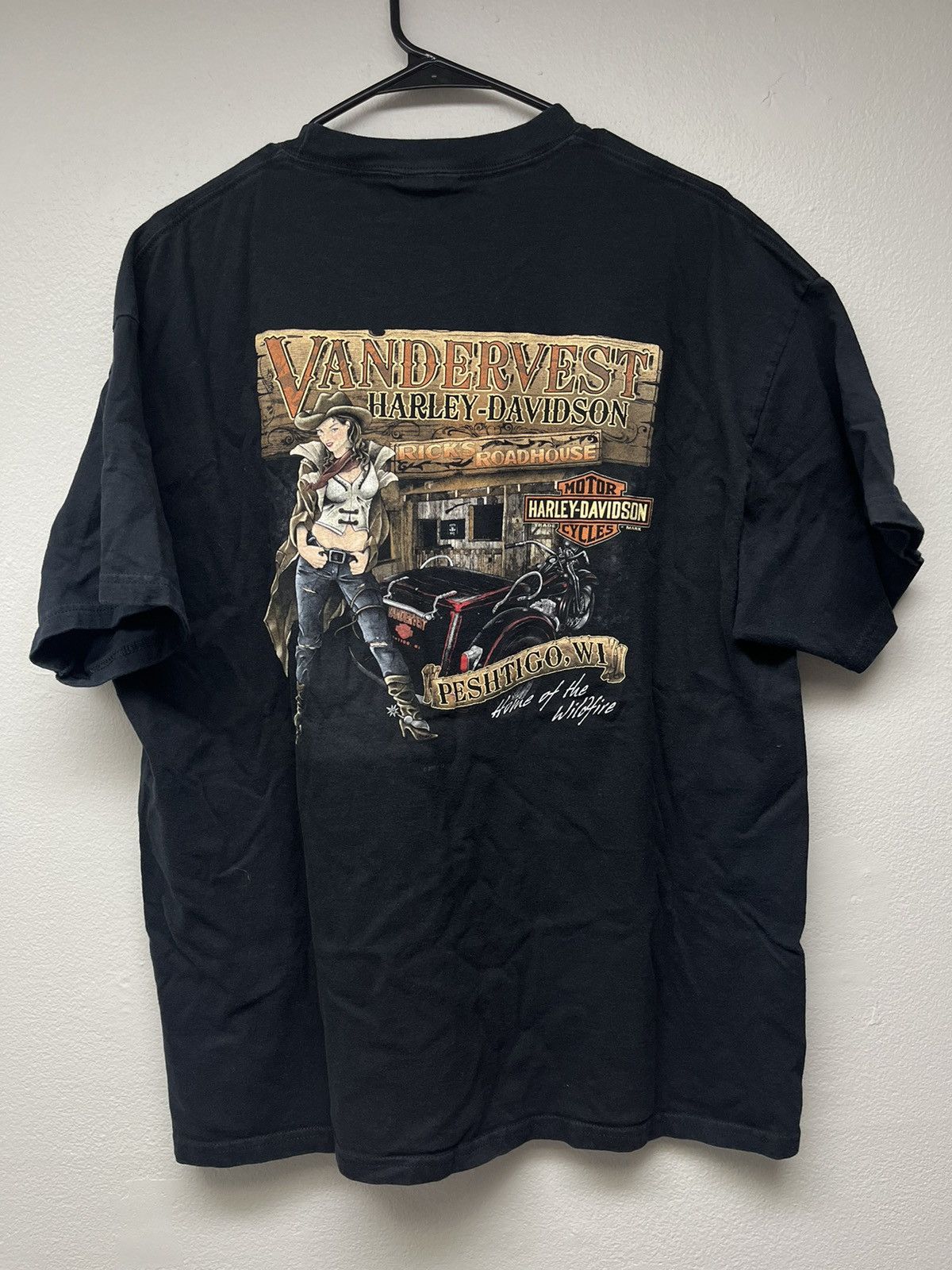 Harley Davidson Vintage Harley Davidson Flaming Dice Joker Clown Tshirt Size US L / EU 52-54 / 3 - 3 Thumbnail