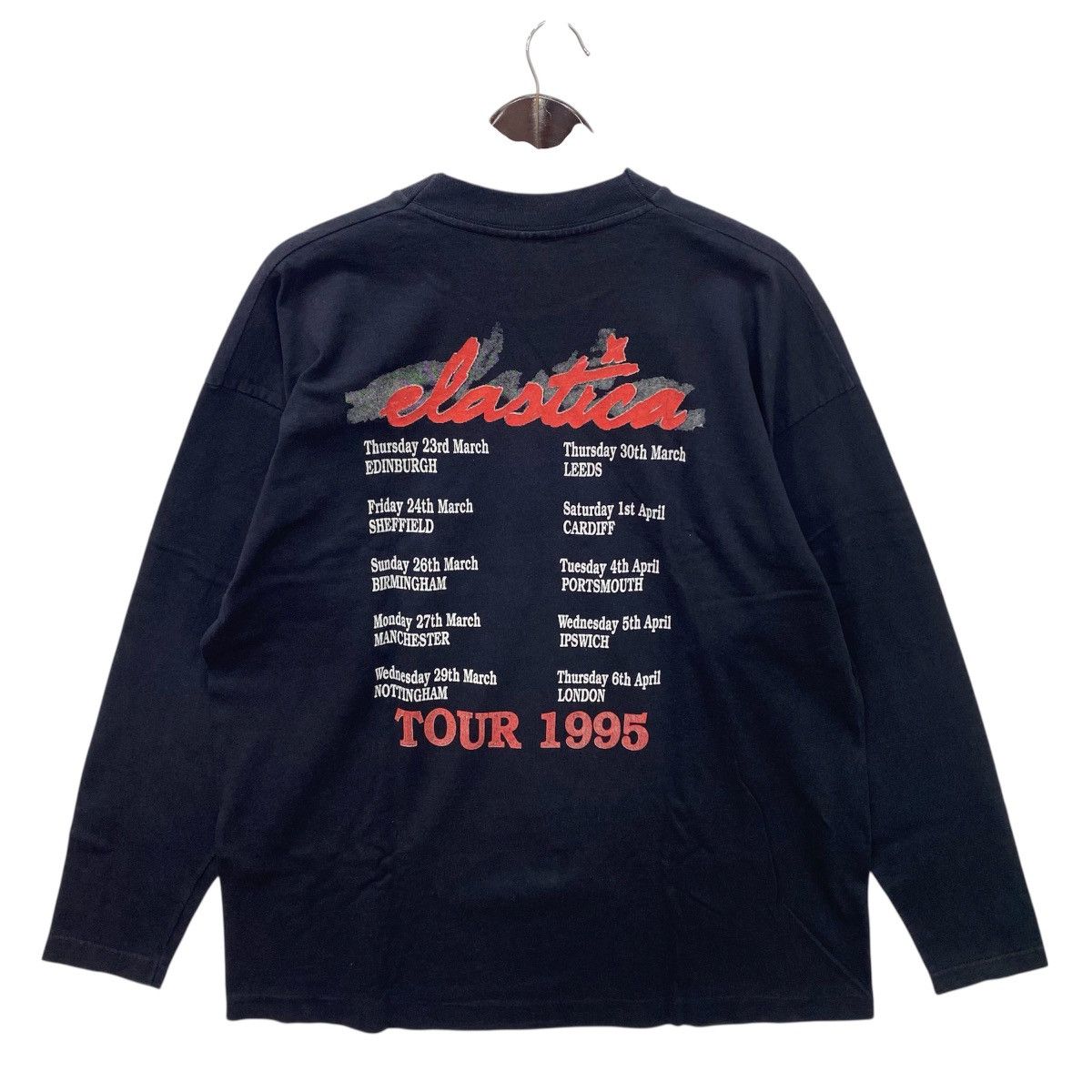 Band Tees 💥VINTAGE 90s ELASTICA britpop band longsleeve 1995 shirt Size US XL / EU 56 / 4 - 2 Thumbnail