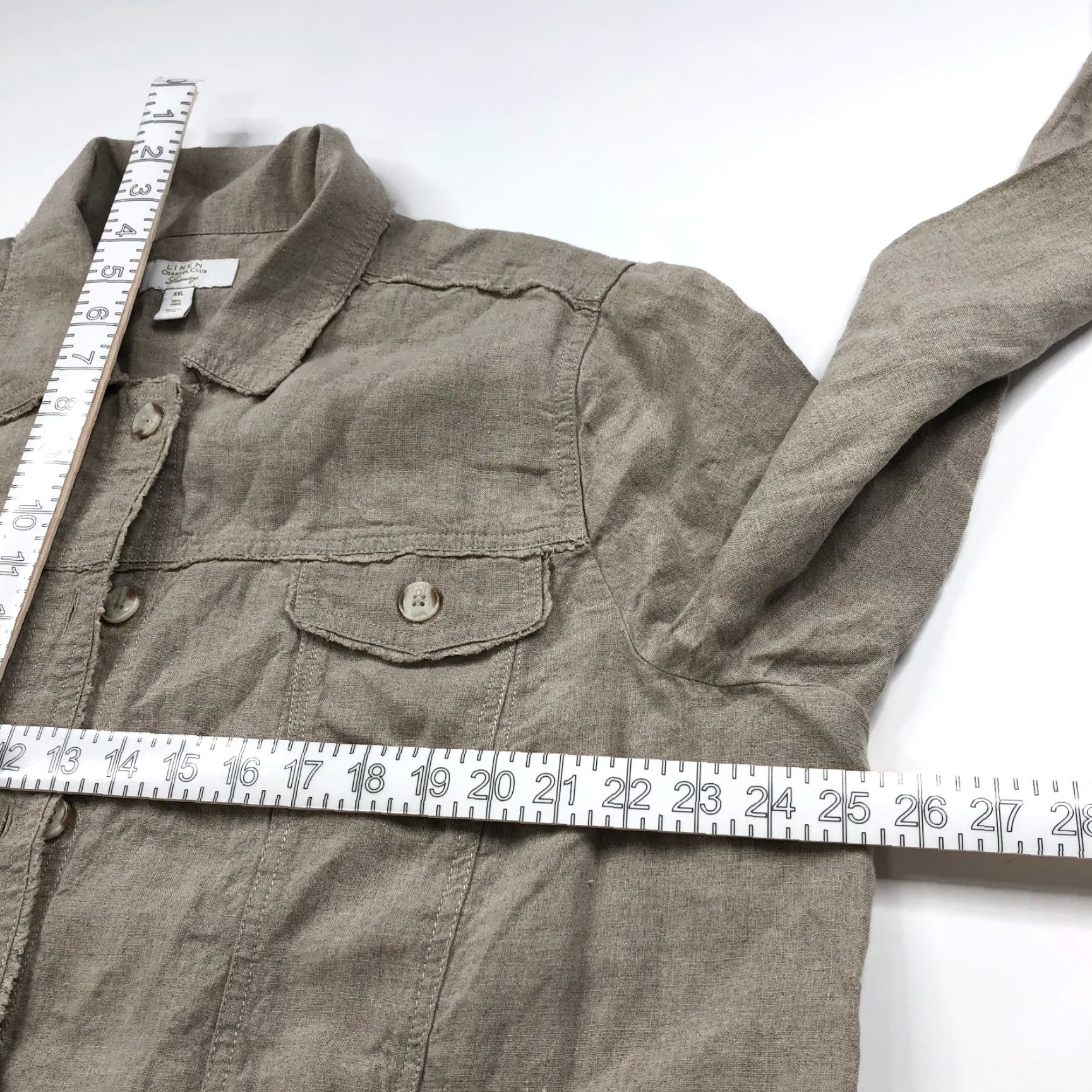 Charter Club Charter Club Luxury XXL 100% Linen Long Sleeve Shacket Shirt Jacket Beige MINT Shirt Womens Basic Casual All Seasons Size XXL / US 16-18 / IT 52-54 - 5 Thumbnail