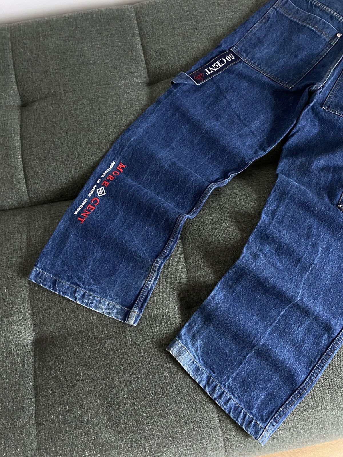 Vintage Vintage 50Cent Baggy Denim Jeans Wide Avant Garde Y2K Faded Size US 30 / EU 46 - 5 Thumbnail
