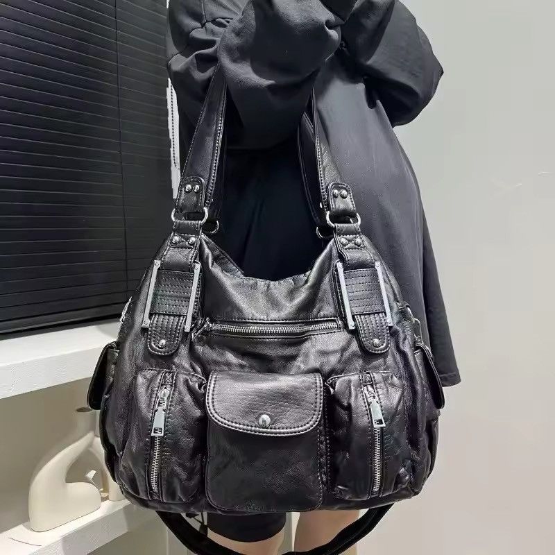 Multi-Pocket Shoulder Crossbody Bag in Black, Men's