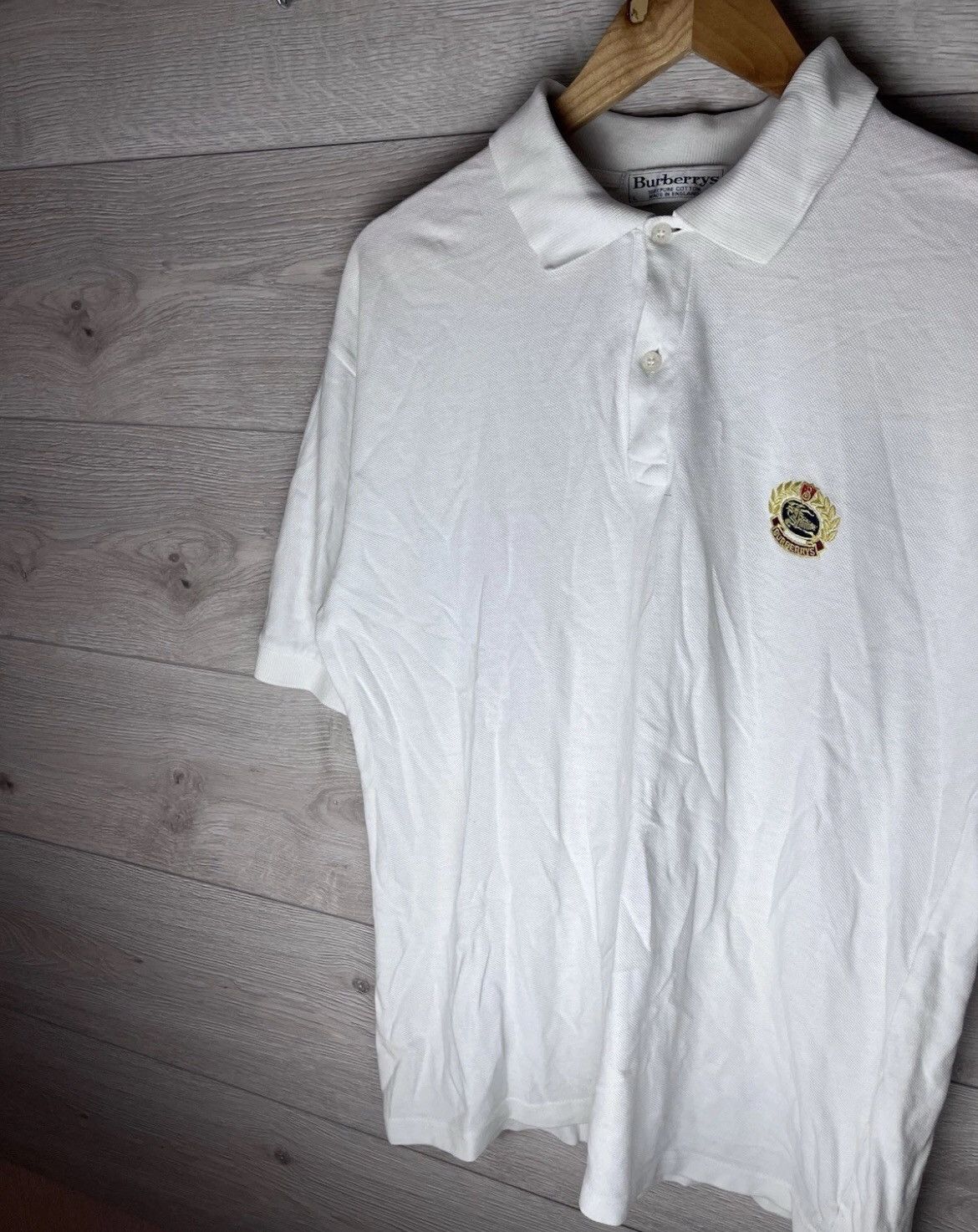 Burberry Vintage mens polo Burberrys made in England size L Size US L / EU 52-54 / 3 - 3 Thumbnail