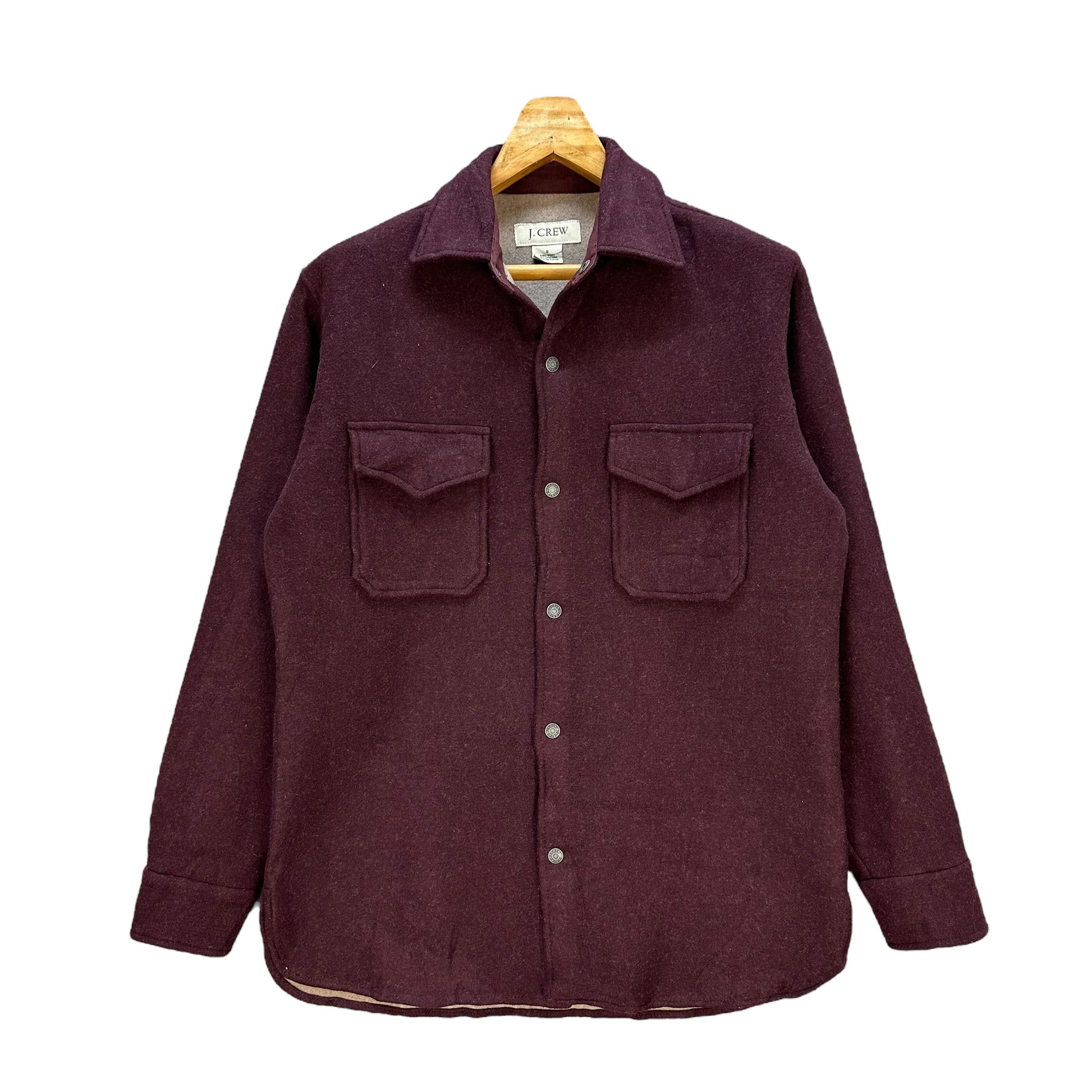 J.Crew J.CREW Snap Button Wool Flannel Jacket #A36-0814 Size US S / EU 44-46 / 1 - 1 Thumbnail