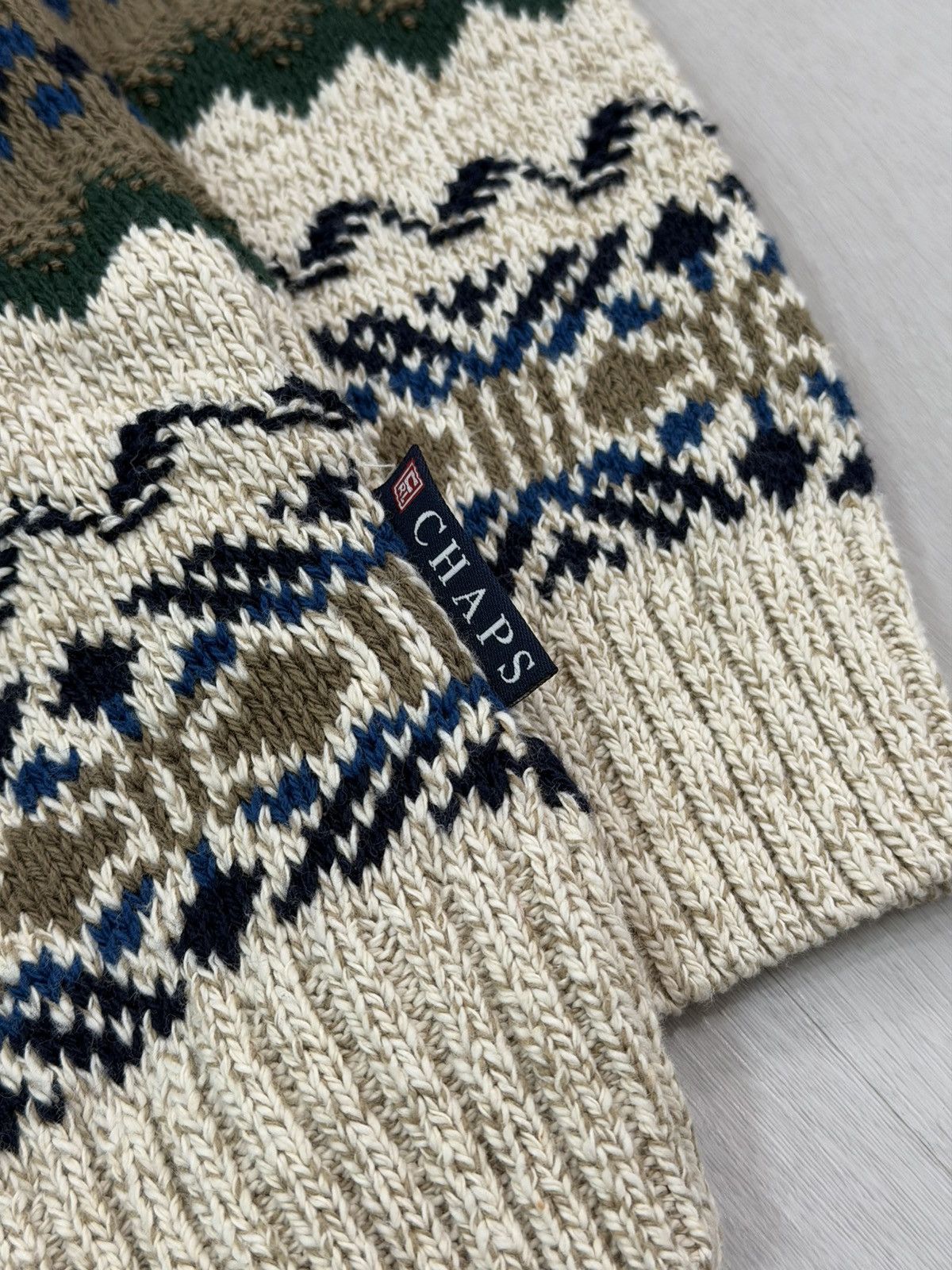 Chaps Ralph Lauren Vintage 90s Chaps Ralph Lauren 3D Cable Knit Sweater L USA Size US L / EU 52-54 / 3 - 3 Thumbnail