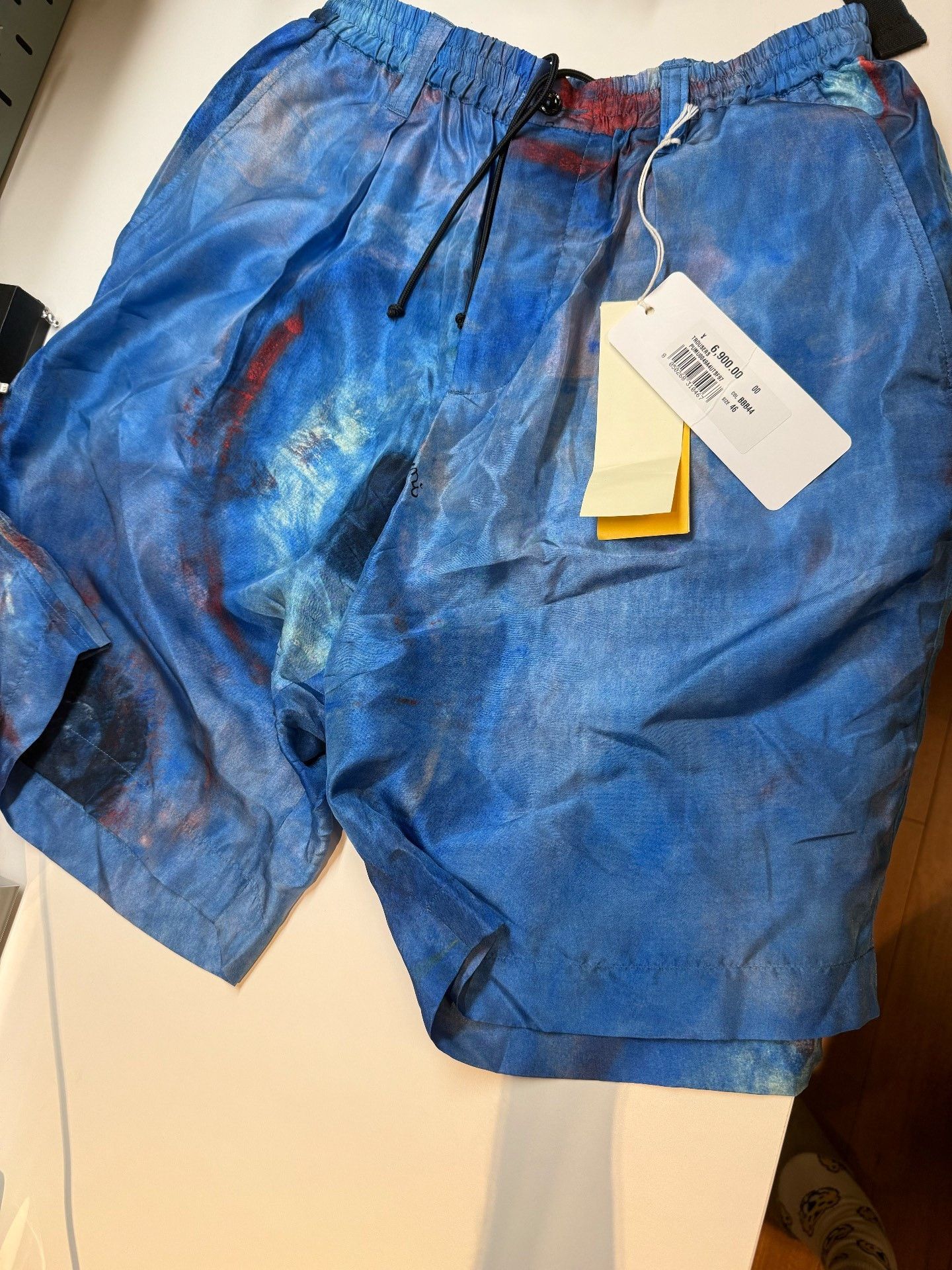 Marni Marni Blue Silk Loose Beach Shorts Size US 30 / EU 46 - 2 Thumbnail