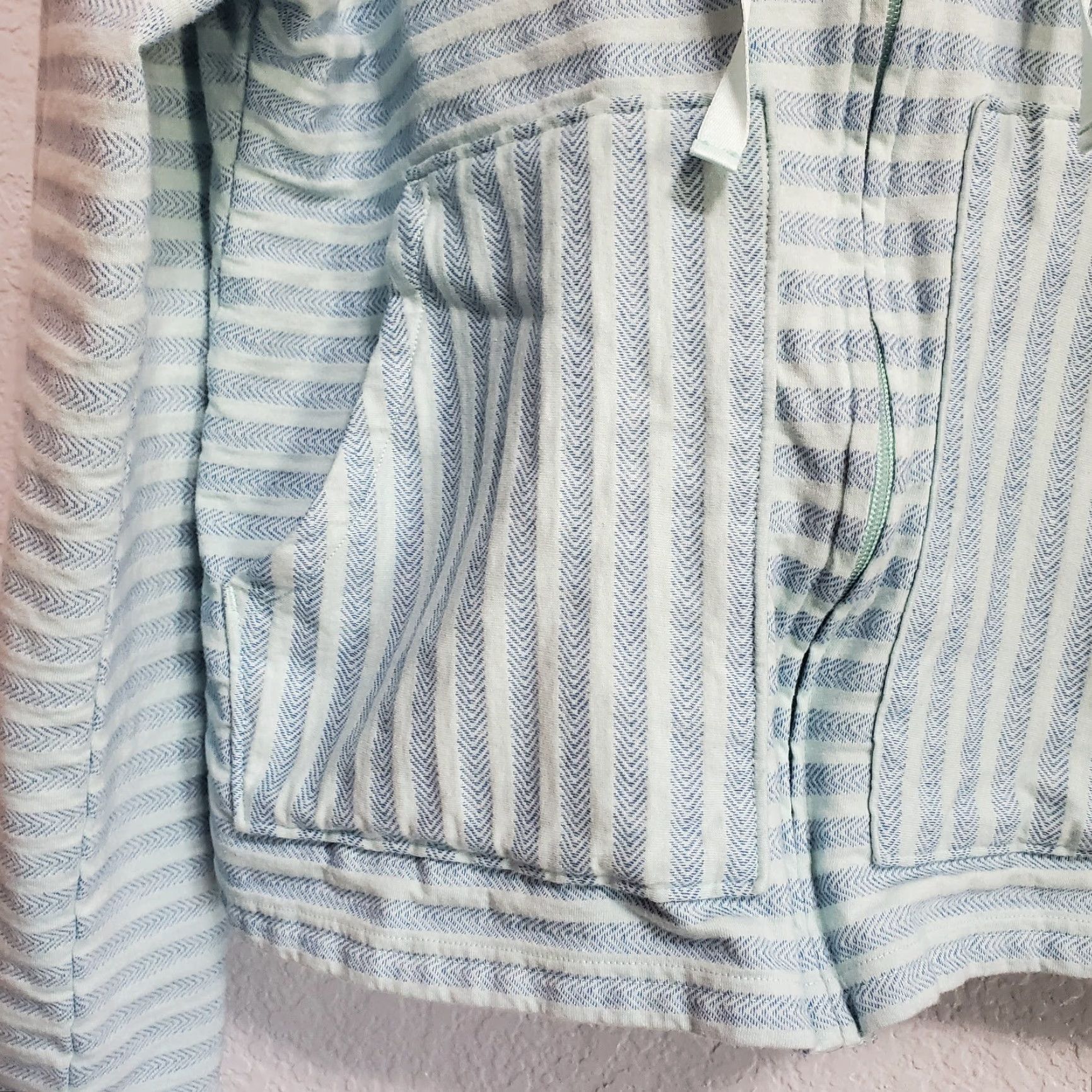 Vintage Columbia Hoodie Women L Blue Striped Full Zip Cotton Blend Beach Coastal Spring Fall Summer Womens Size L / US 10 / IT 46 - 5 Thumbnail