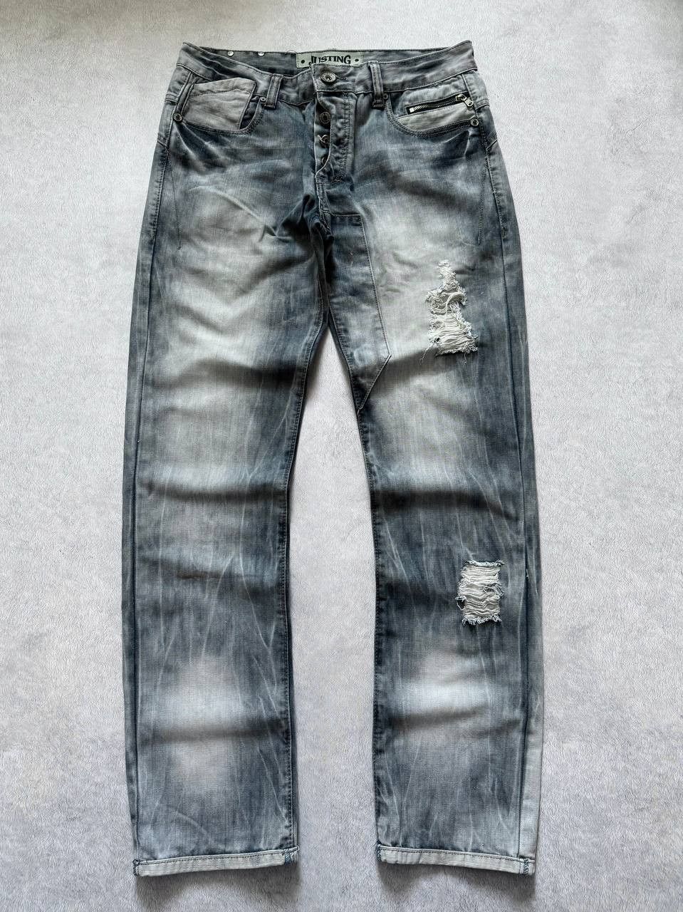 Japanese Brand Justing Die Washed Distressed Denim Faded Pants Size US 34 / EU 50 - 1 Thumbnail