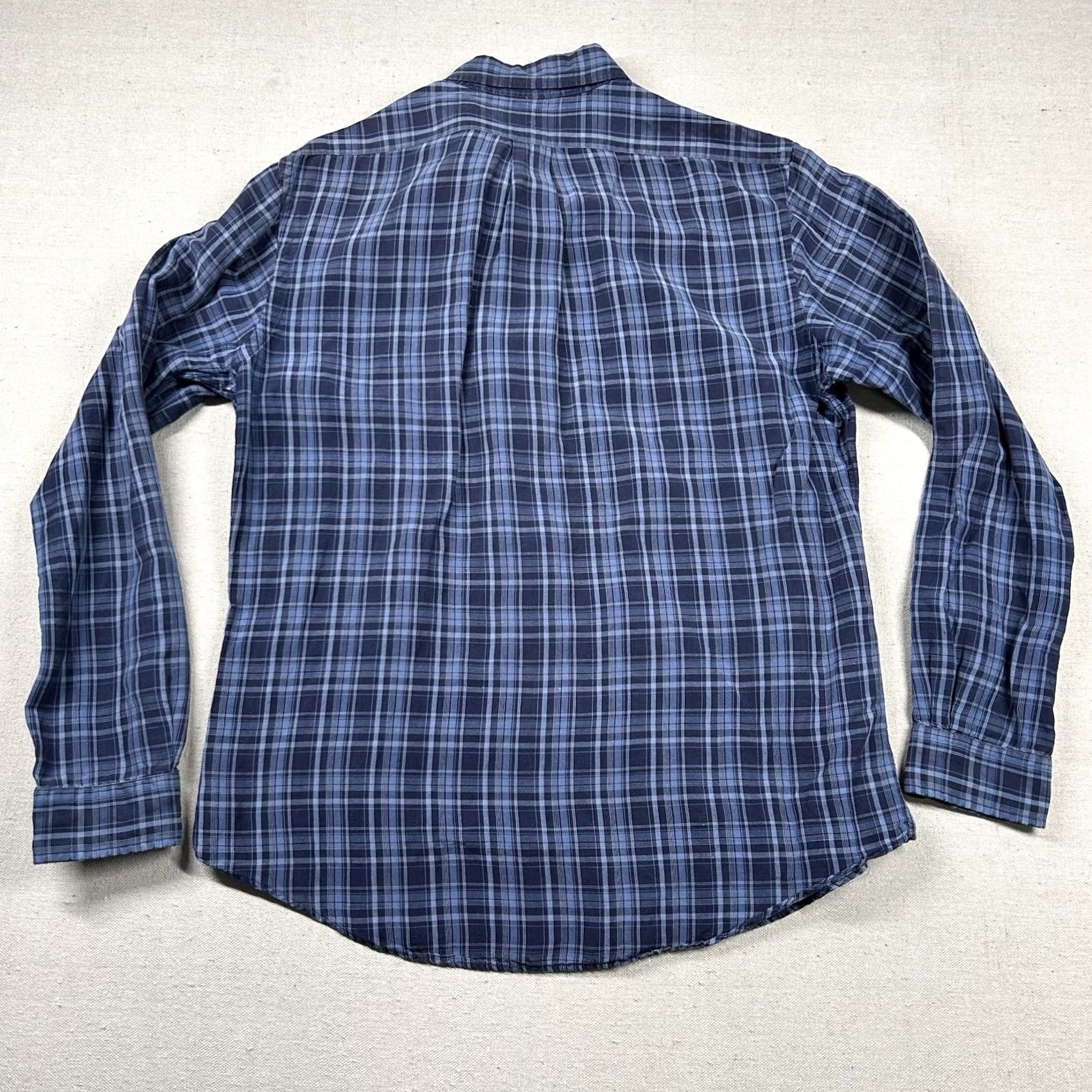 Ralph Lauren Ralph Lauren Shirt Mens L Silk Linen Blend Button Down Plaid Navy Blue Beachy Size US L / EU 52-54 / 3 - 2 Thumbnail