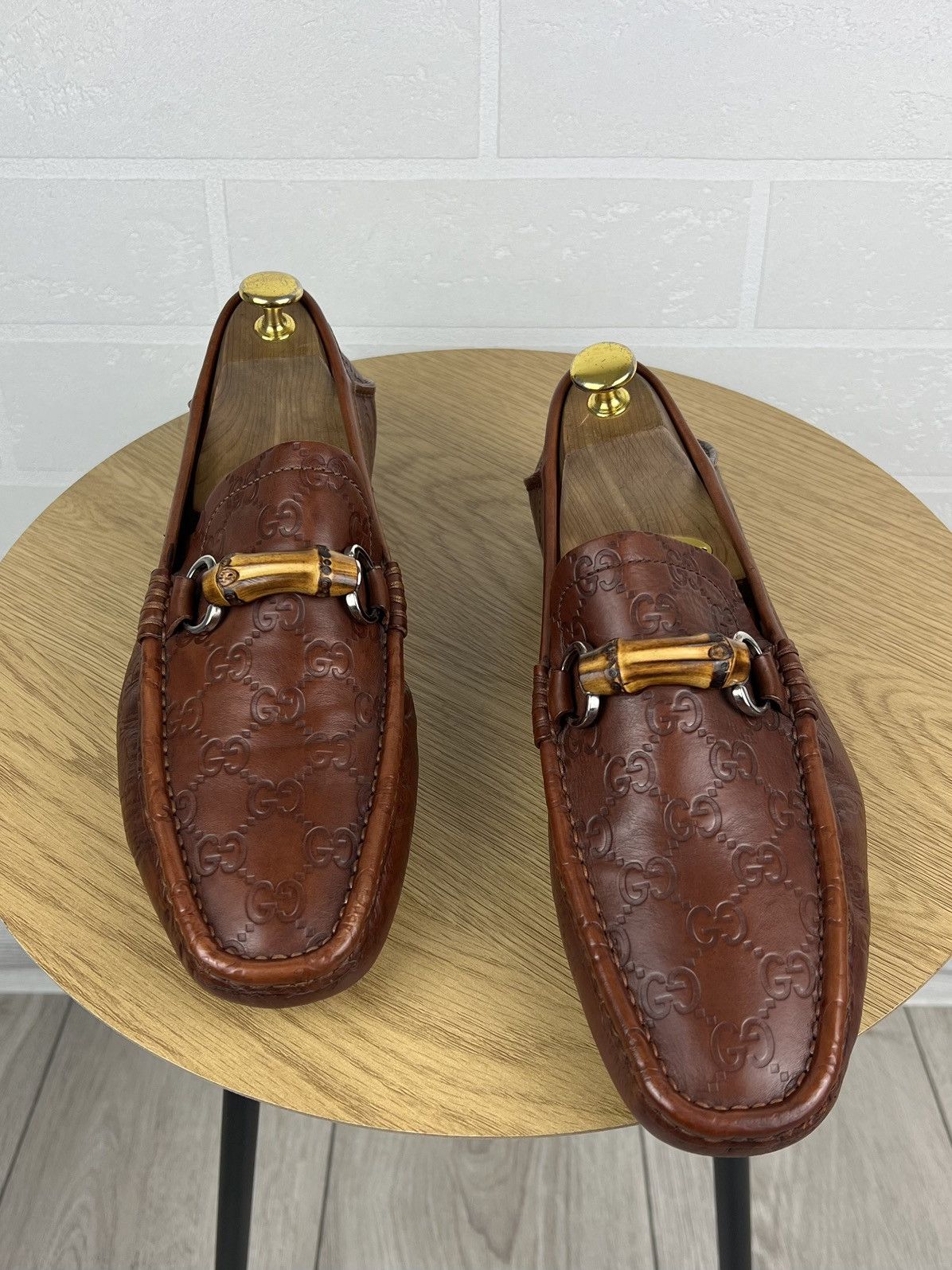 Gucci GUCCI Loafers Leather Shoes HORSEBIT Bamboo GG Monogram Logo Size US 8 / EU 41 - 1 Thumbnail