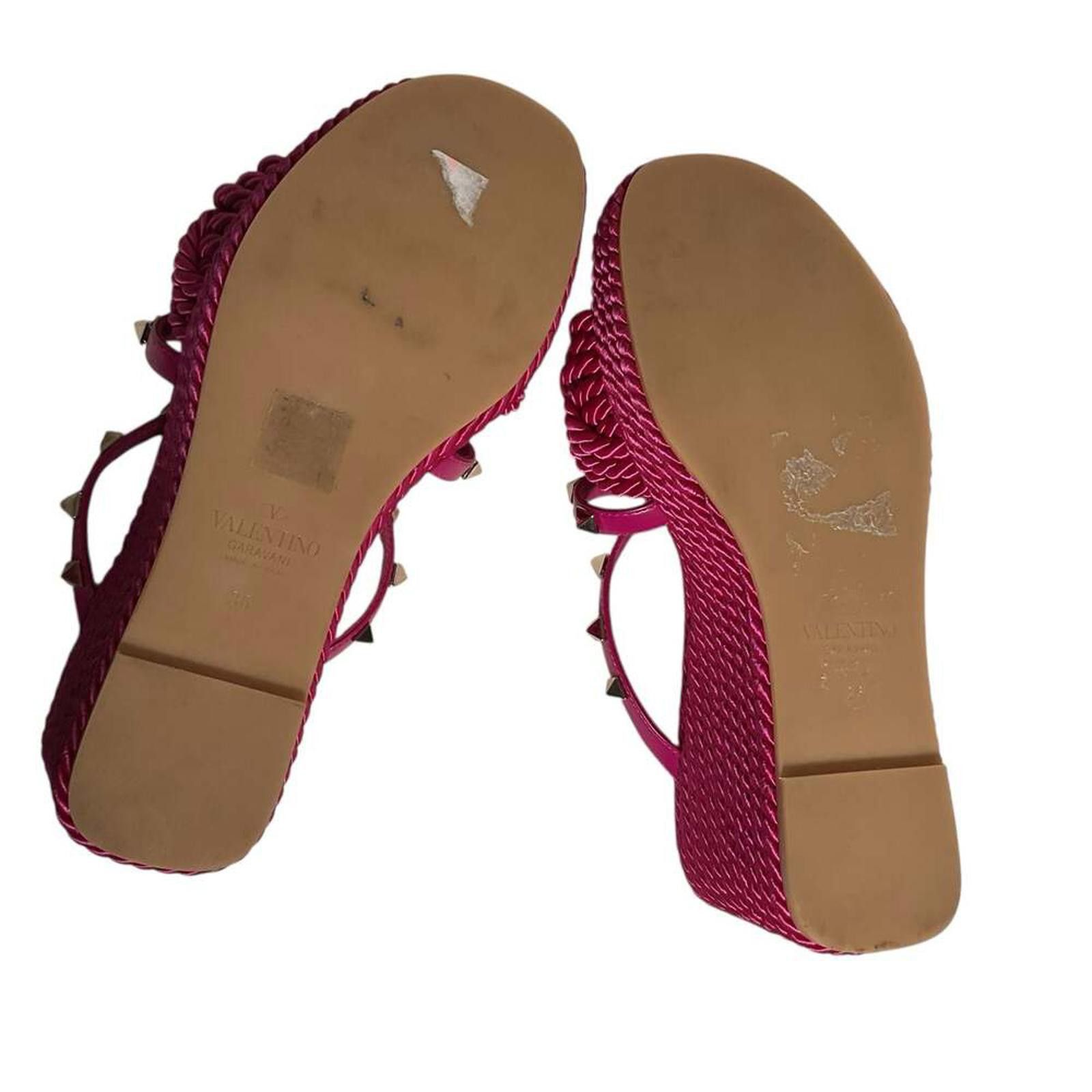Valentino Valentino Garavani Rockstud Torchon Espadrille Wedge Sandals Size US 5.5 / IT 35.5 - 8 Thumbnail