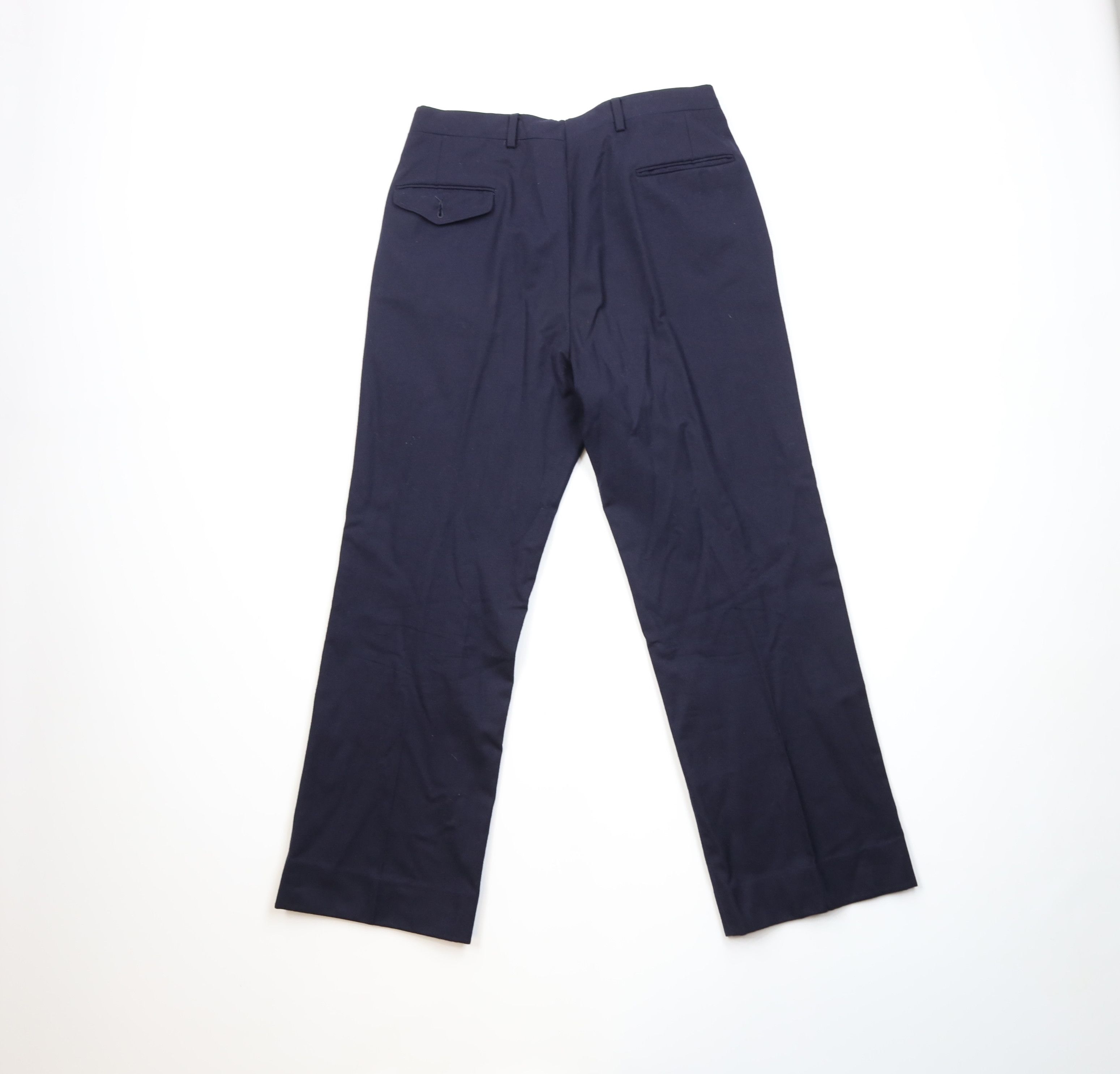 Vintage Vintage 70s Streetwear Wool Wide Leg Chino Pants Blue USA Size US 34 / EU 50 - 9 Thumbnail
