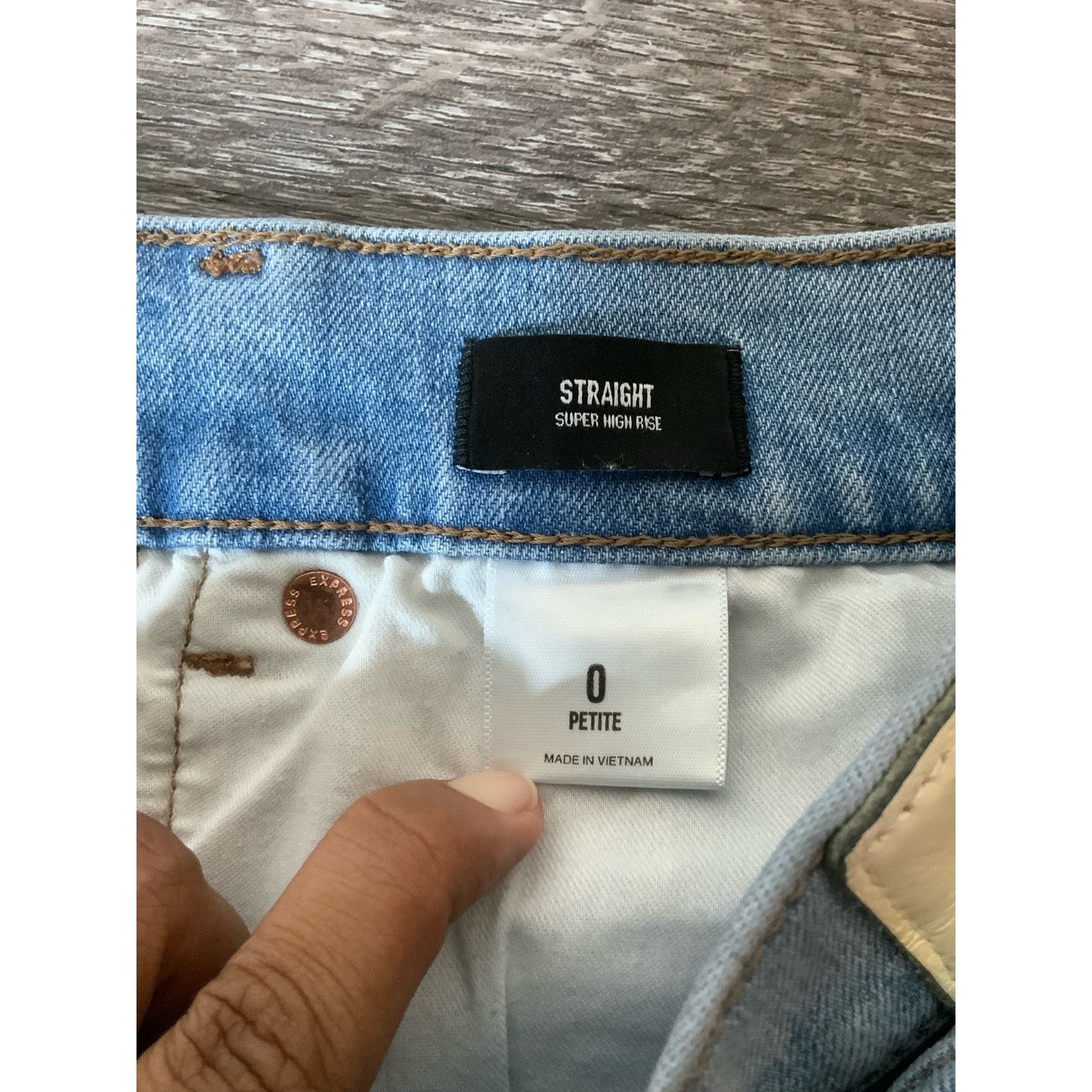 Express Express Super High Rise Straight Jeans Denim Pants Women’s 0 Size 25" / US 0 / IT 36 - 4 Thumbnail