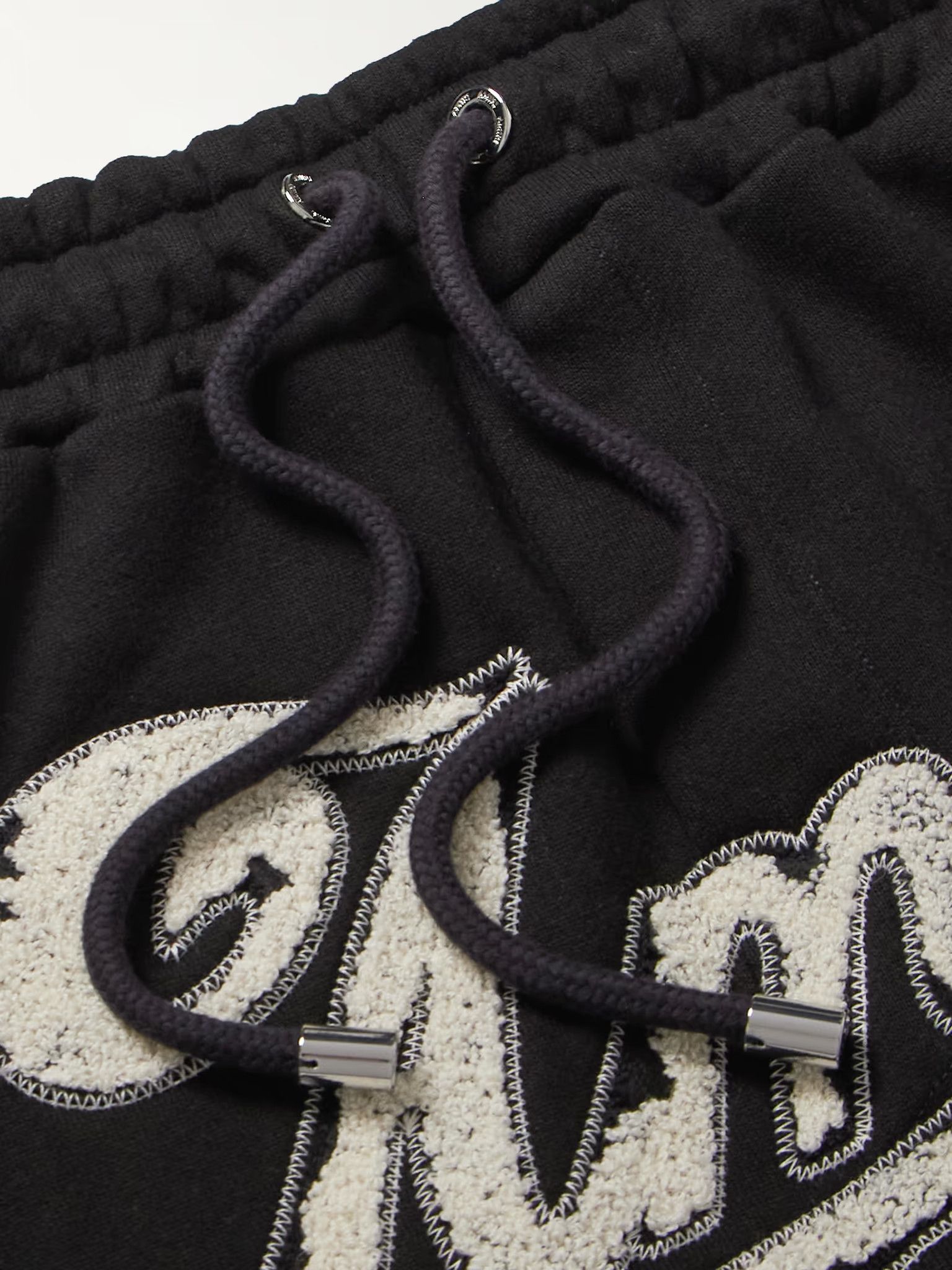 Amiri o1s1wg110126 Straight-Leg Logo-Flocked Shorts in Black Size US 36 / EU 52 - 6 Thumbnail