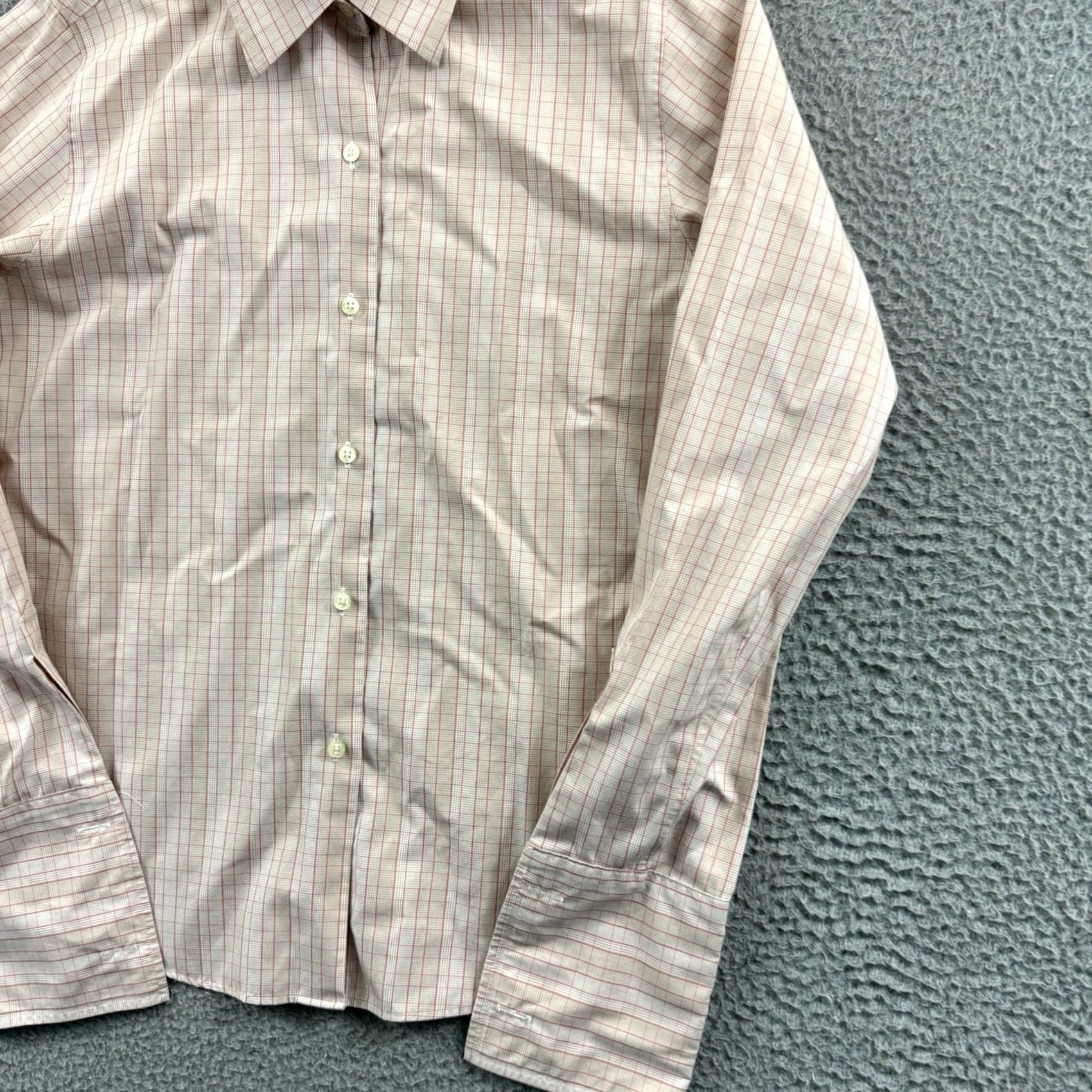 Brooks Brothers Brooks Brothers Shirt Womens Small Beige Long Sleeve Button Down Check Preppy Size S / US 4 / IT 40 - 5 Thumbnail
