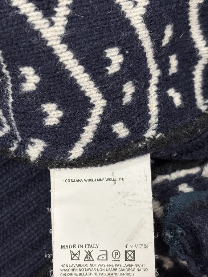 Dsquared2 FW2008 Dsquared2 Navy & White Wool Geometric Knit Zip-up Sweater Size US M / EU 48-50 / 2 - 11 Thumbnail