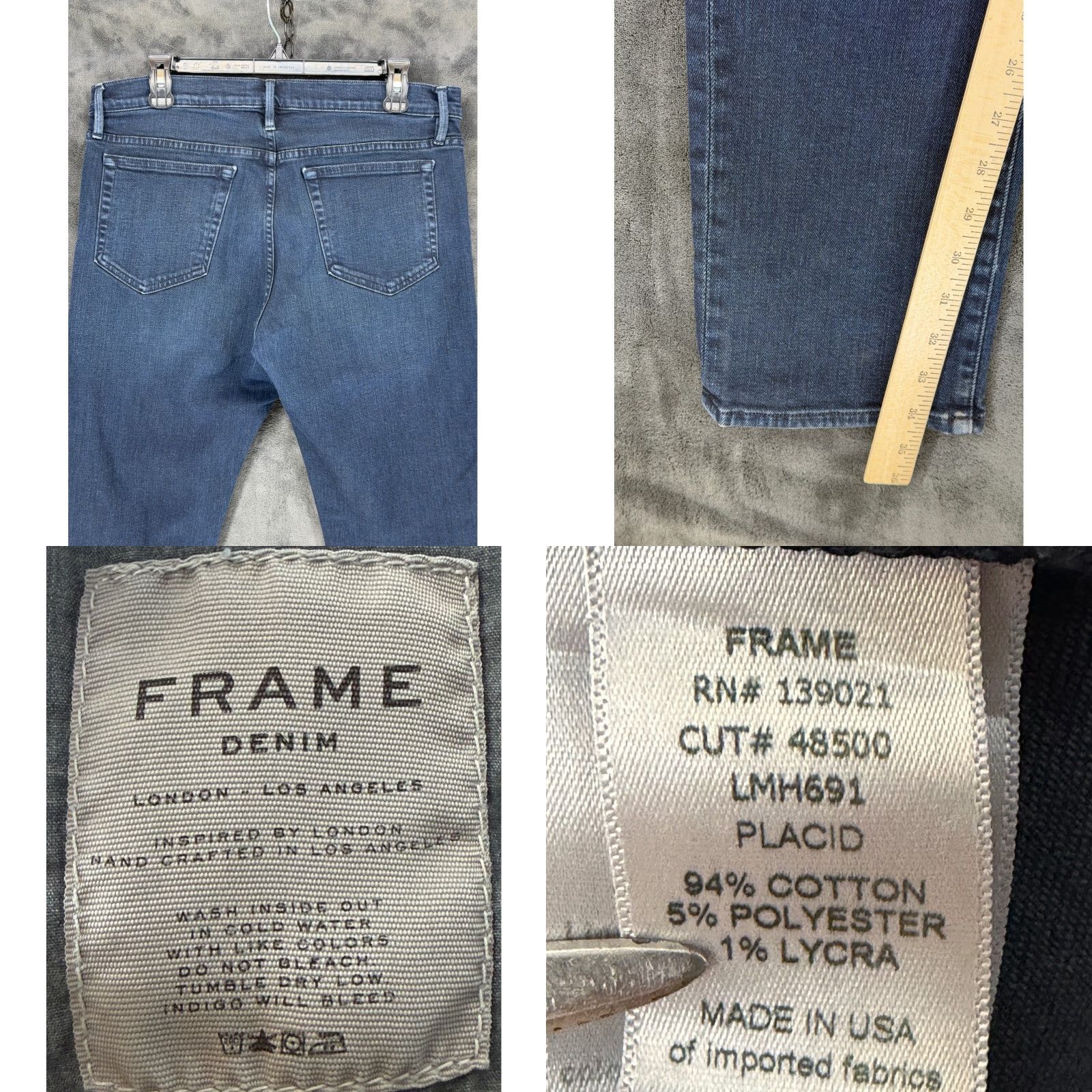 Frame Frame Denim L'Homme Slim Jeans Placid Dark Wash 34 Mens Jeans Modern Slim Fit USA 34 N/A_inches Size US 34 / EU 50 - 8 Thumbnail