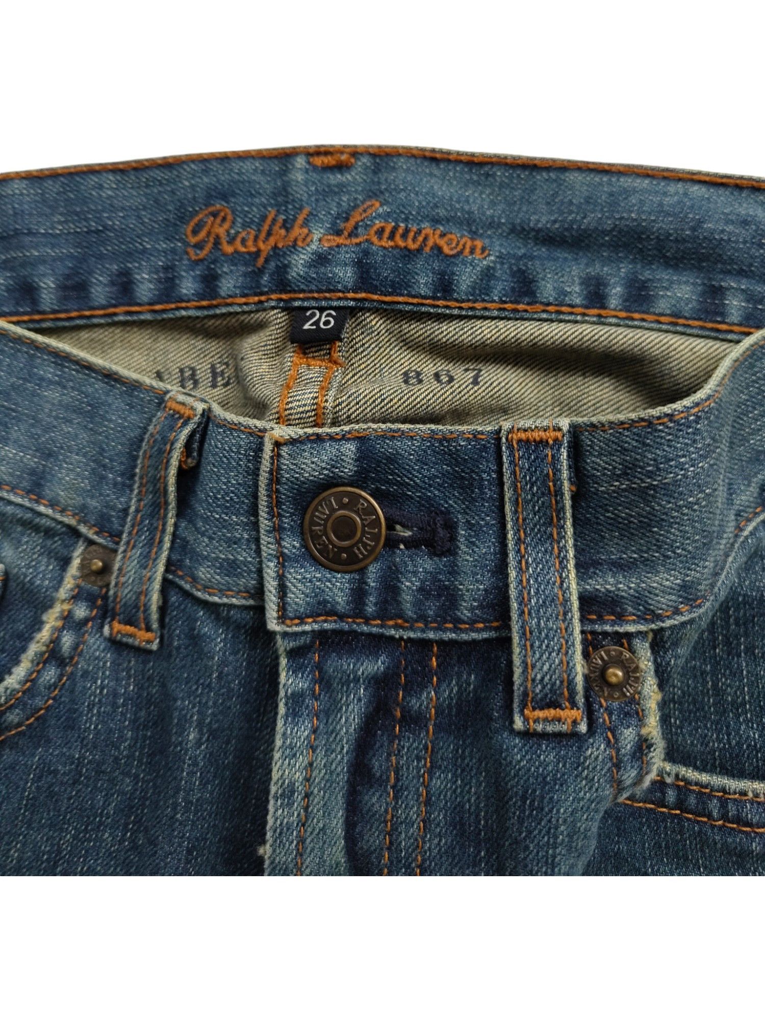 Ralph Lauren Black Label Blue Jeans With Studded Logo Detail At The Back Size 26" / US 2 / IT 38 - 3 Thumbnail
