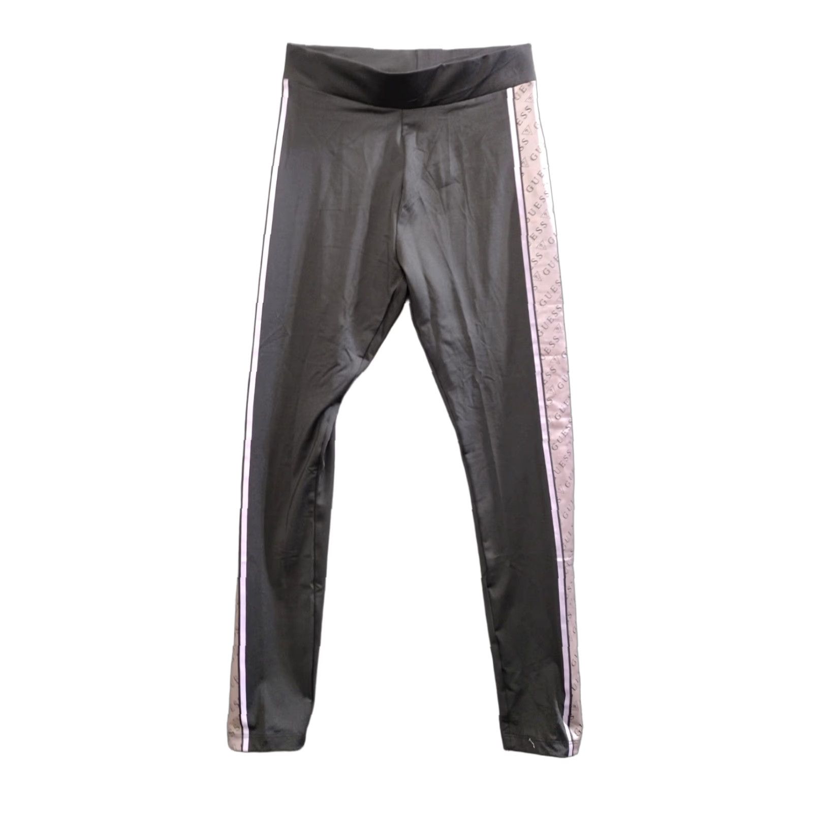 Guess GUESS Leggings Shirt Womens S Black Lilac/Brown Side Logo Stripe Pull On Leggings Size 28" / US 6 / IT 42 - 1 Thumbnail