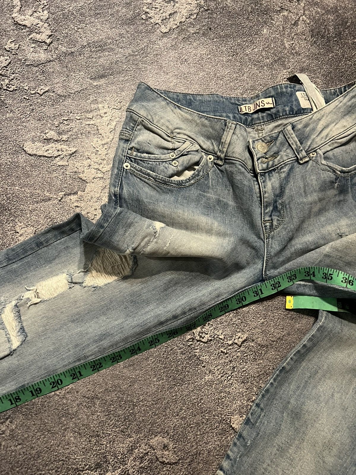 Japanese Brand Distressed Japan Slim Y2K Fit / Avan Number Nine Style / 90 Size US 32 / EU 48 - 6 Thumbnail