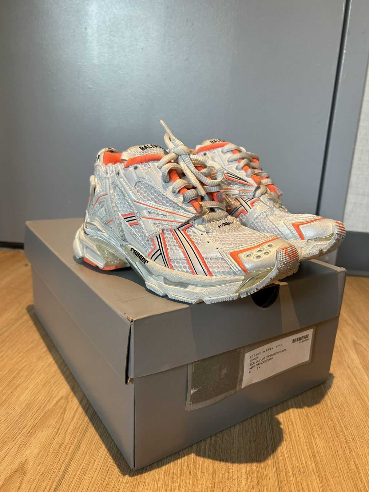 Balenciaga Balenciaga Track Runner Fluo Orange Low Top Sneaker Size US 4 / IT 34 - 1 Thumbnail