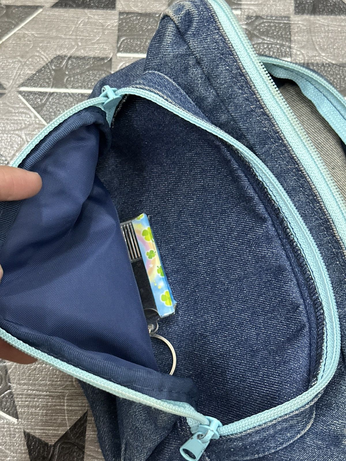 Japanese Brand 2000s Angel Blue Japan Denim Waist Bag Size ONE SIZE - 18 Thumbnail