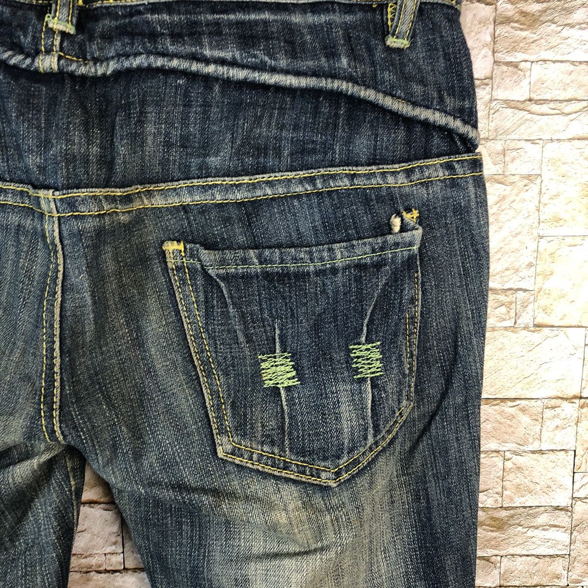 Japanese Brand Candy Robot Blue Distressed Denim Pants #A1125 Size 32" / US 10 / IT 46 - 19 Thumbnail