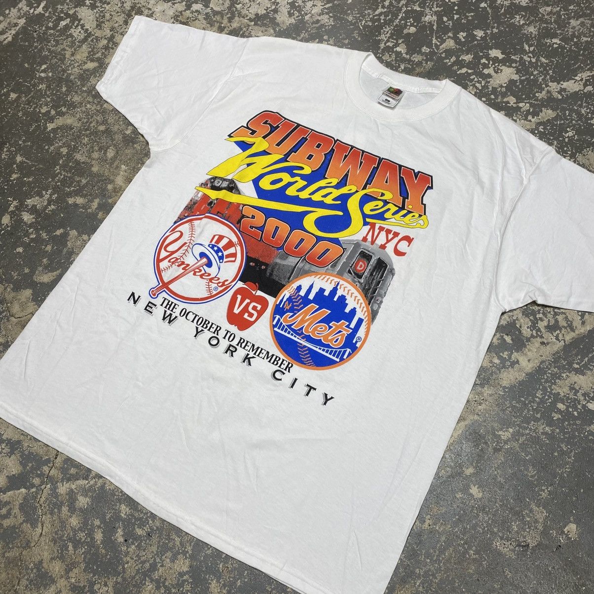 MLB × New York Yankees × Vintage Vintage Subway World Series 2000 Yankees Vs Mets NYC Tshirt Size US XXL / EU 58 / 5 - 2 Thumbnail