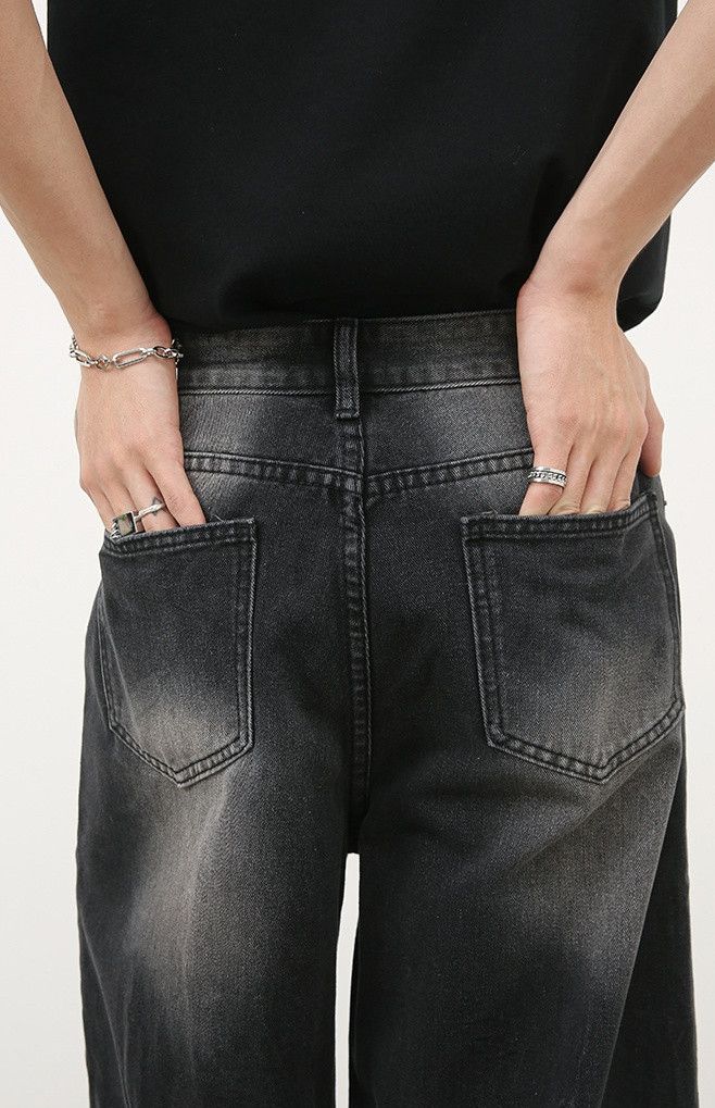 Japanese Brand × Jean Men's black lightning pattern vintage washed jeans Size US 32 / EU 48 - 3 Thumbnail