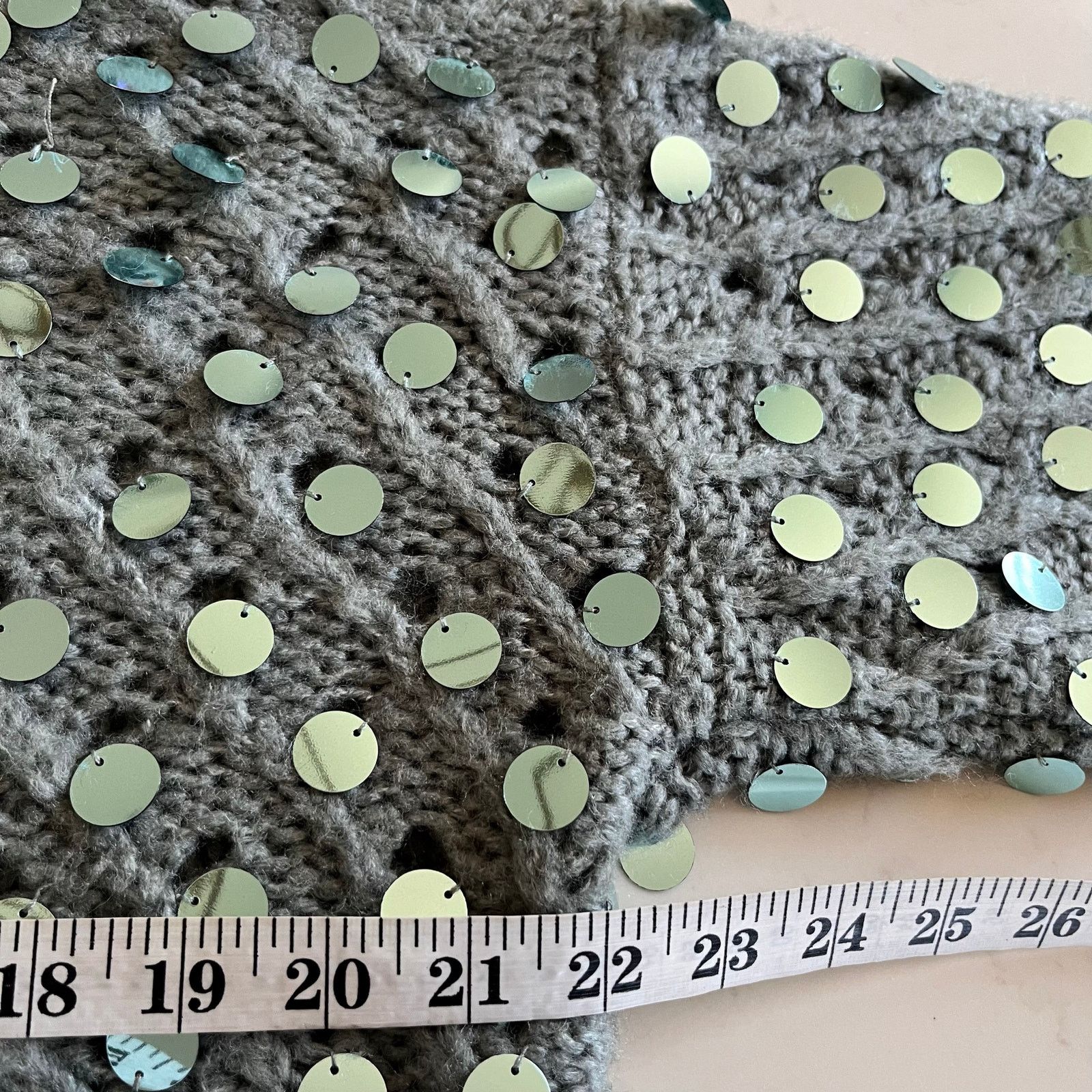 Zara Zara Green Sequined Crewneck Knit Pullover Sweater Size L / US 10 / IT 46 - 4 Thumbnail