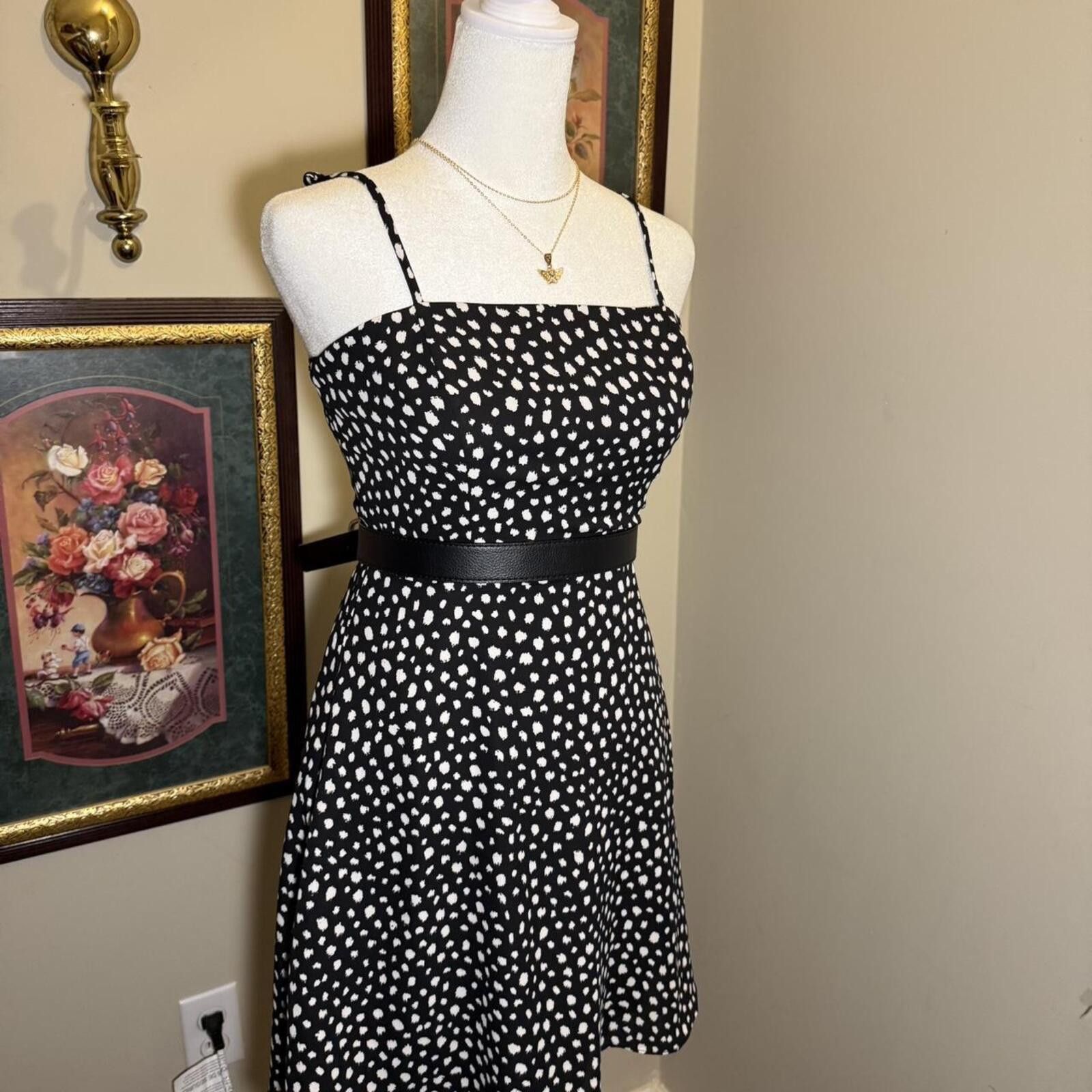Other Black and White Polka Dot Dress Size S / US 4 / IT 40 - 2 Thumbnail