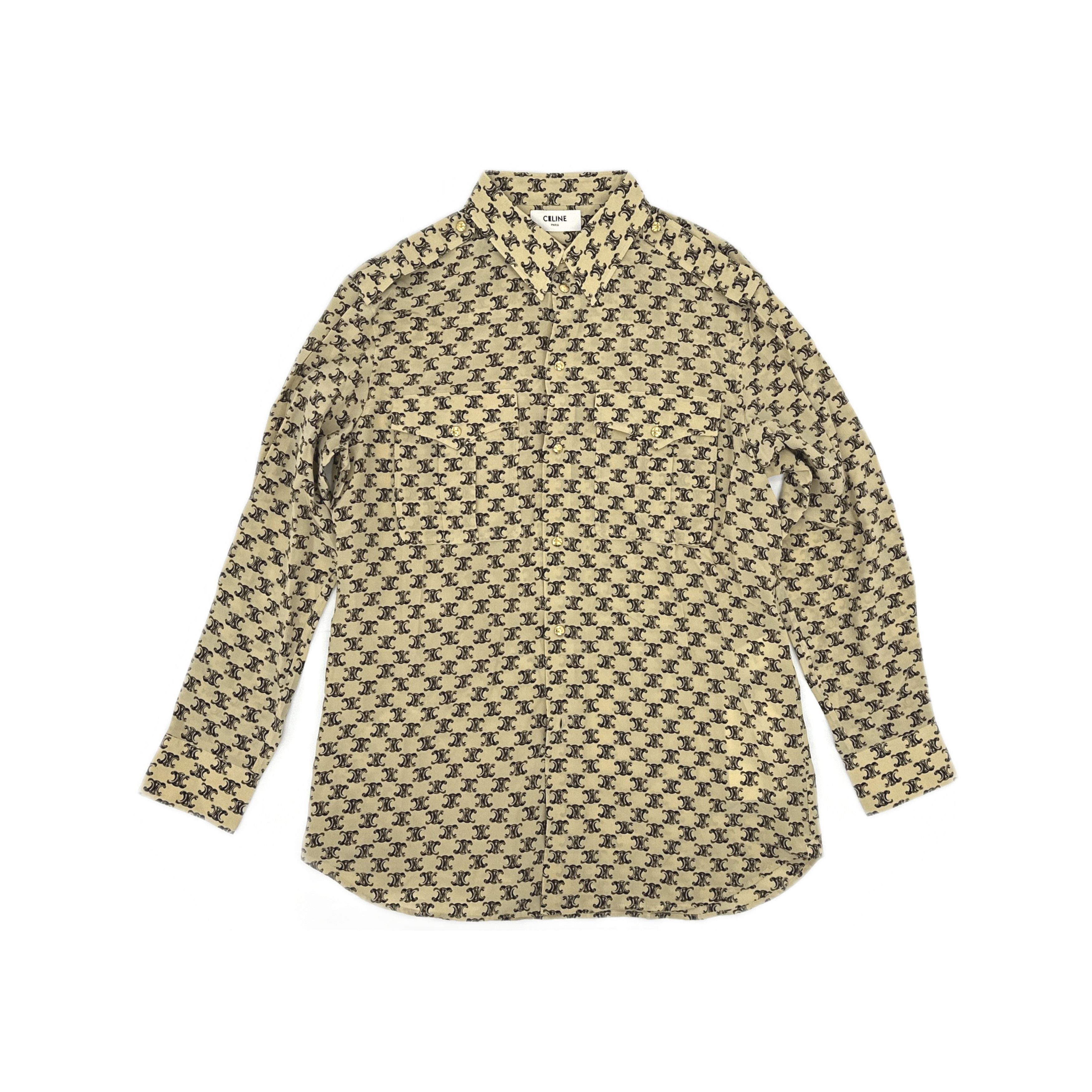 Celine Celine Triomphe Silk Button Up Shirt Size 40 Size M / US 6-8 / IT 42-44 - 1 Thumbnail