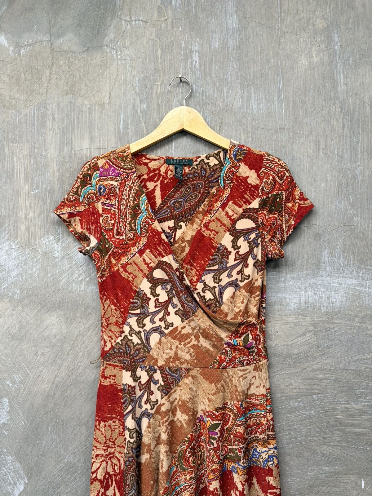 Lauren Ralph Lauren Vintage Lauren Ralph Lauren Batik Pattern Women Midi Dress Size M / US 6-8 / IT 42-44 - 2 Thumbnail